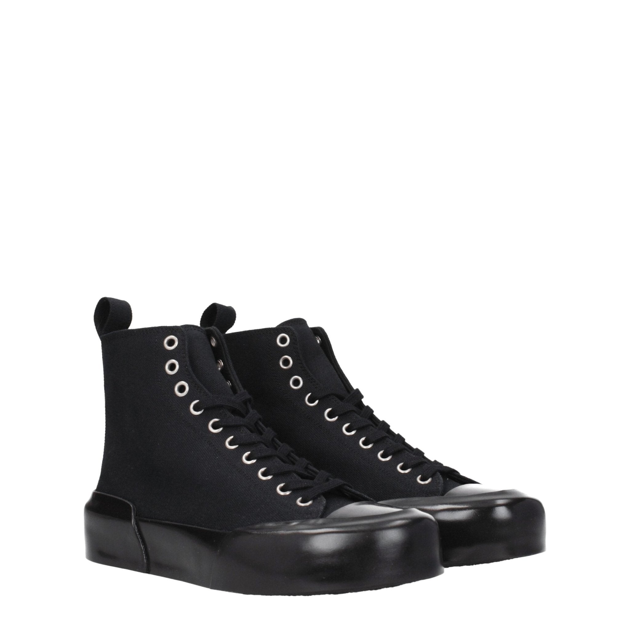 Black Fabric High Top Sneakers - TIZZIL