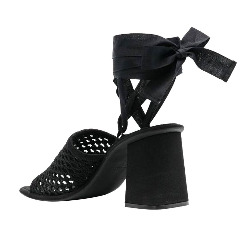 Black Fabric Platform Sandals - TIZZIL