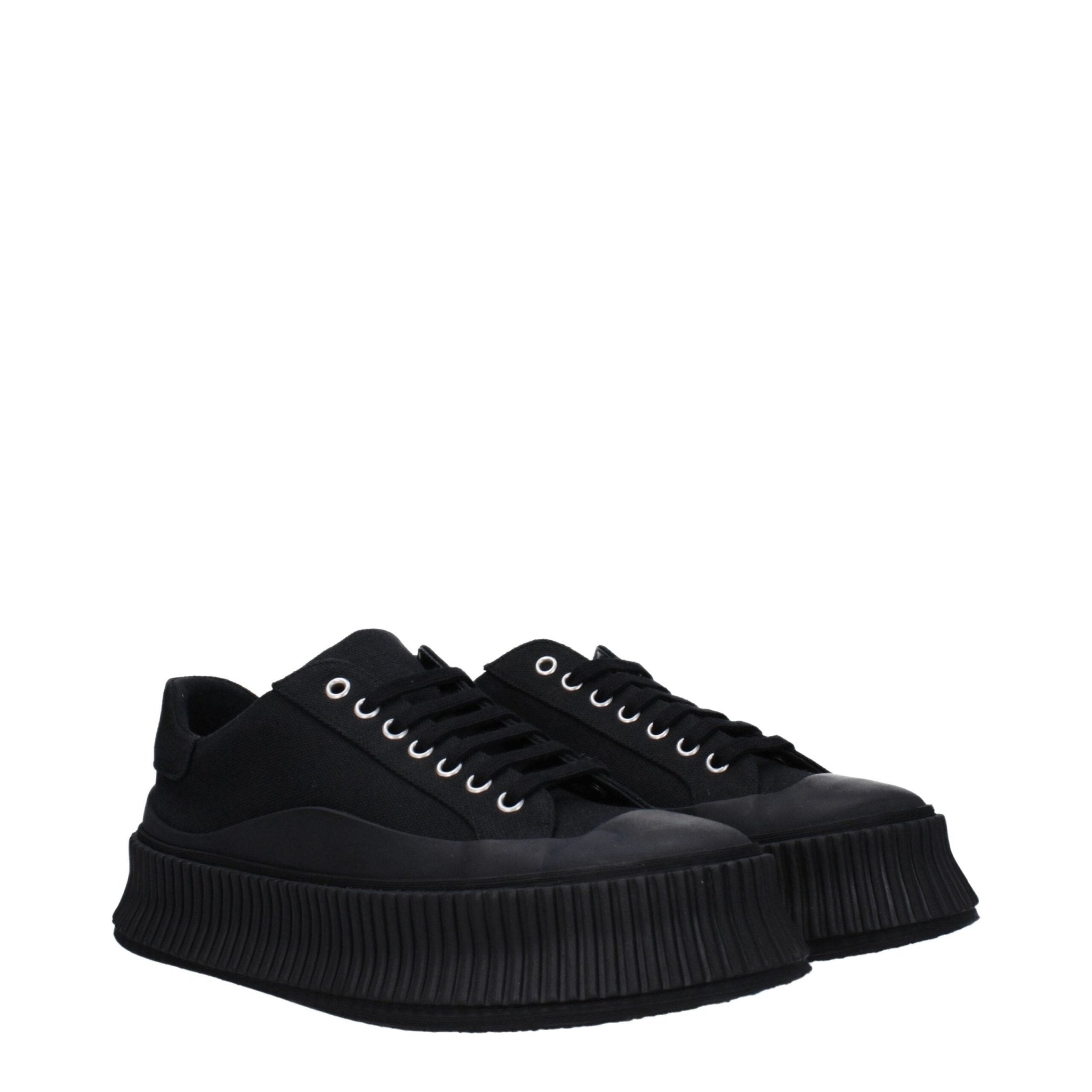 Black Fabric Platform Sneakers - TIZZIL