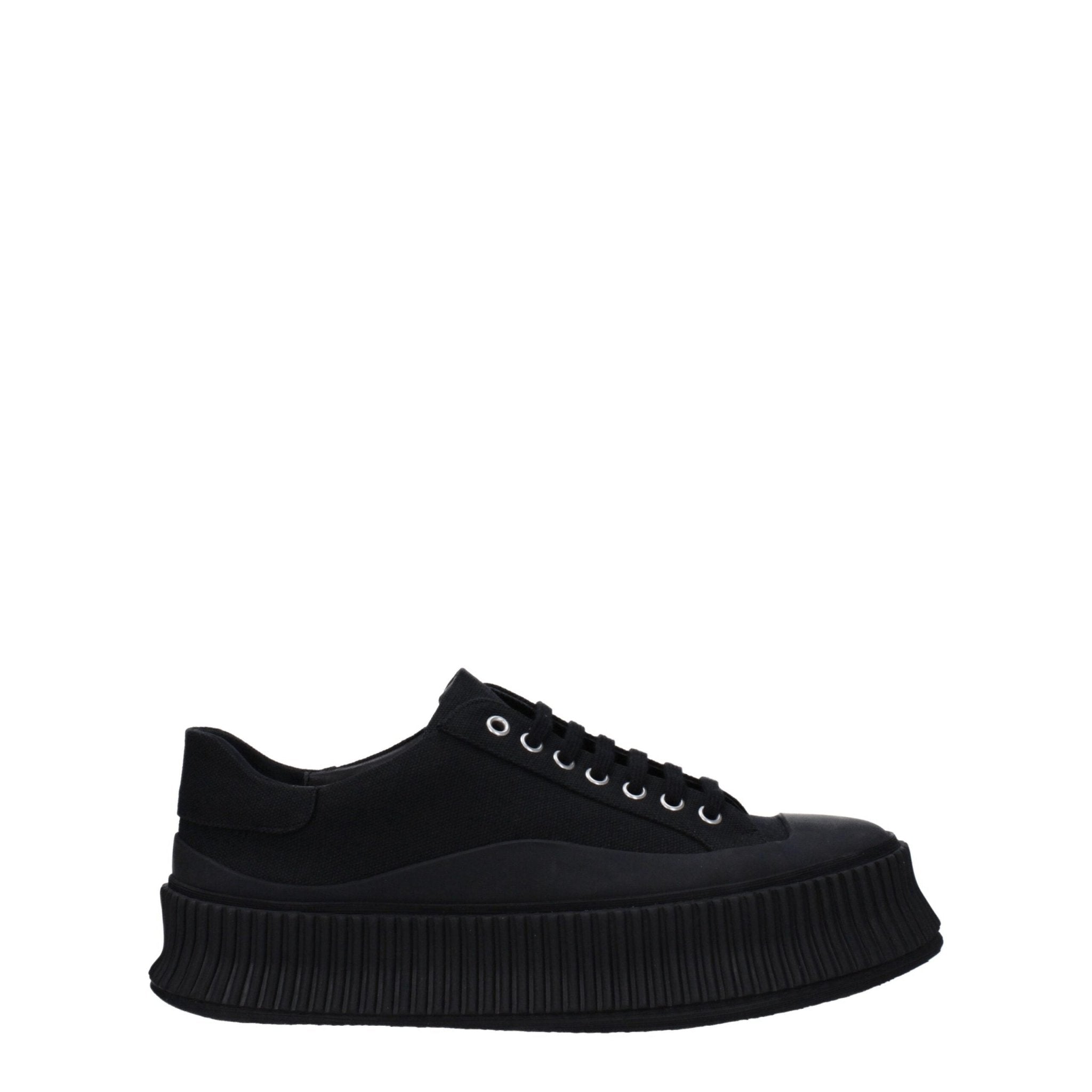 Black Fabric Platform Sneakers - TIZZIL