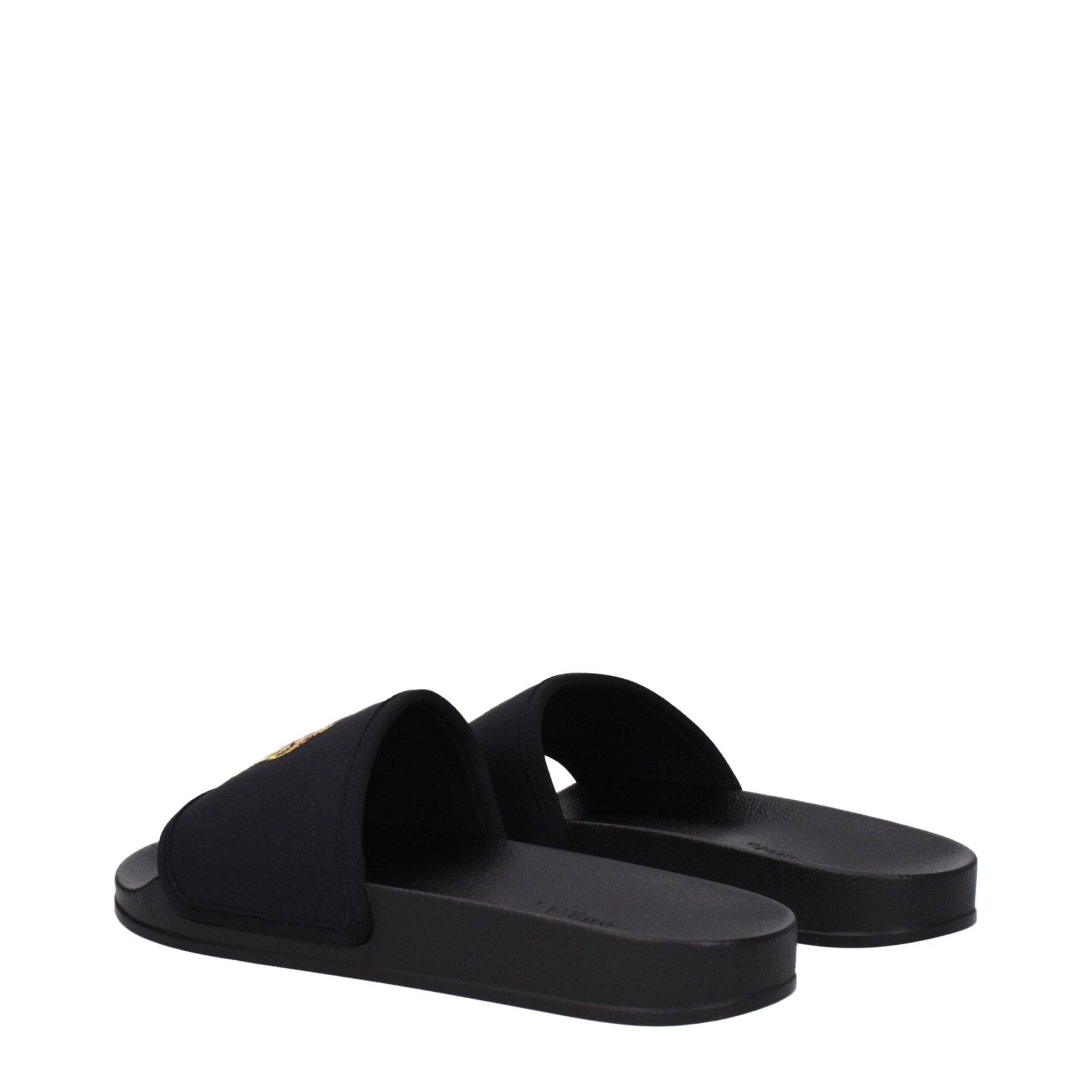 Black Fabric Slippers - TIZZIL