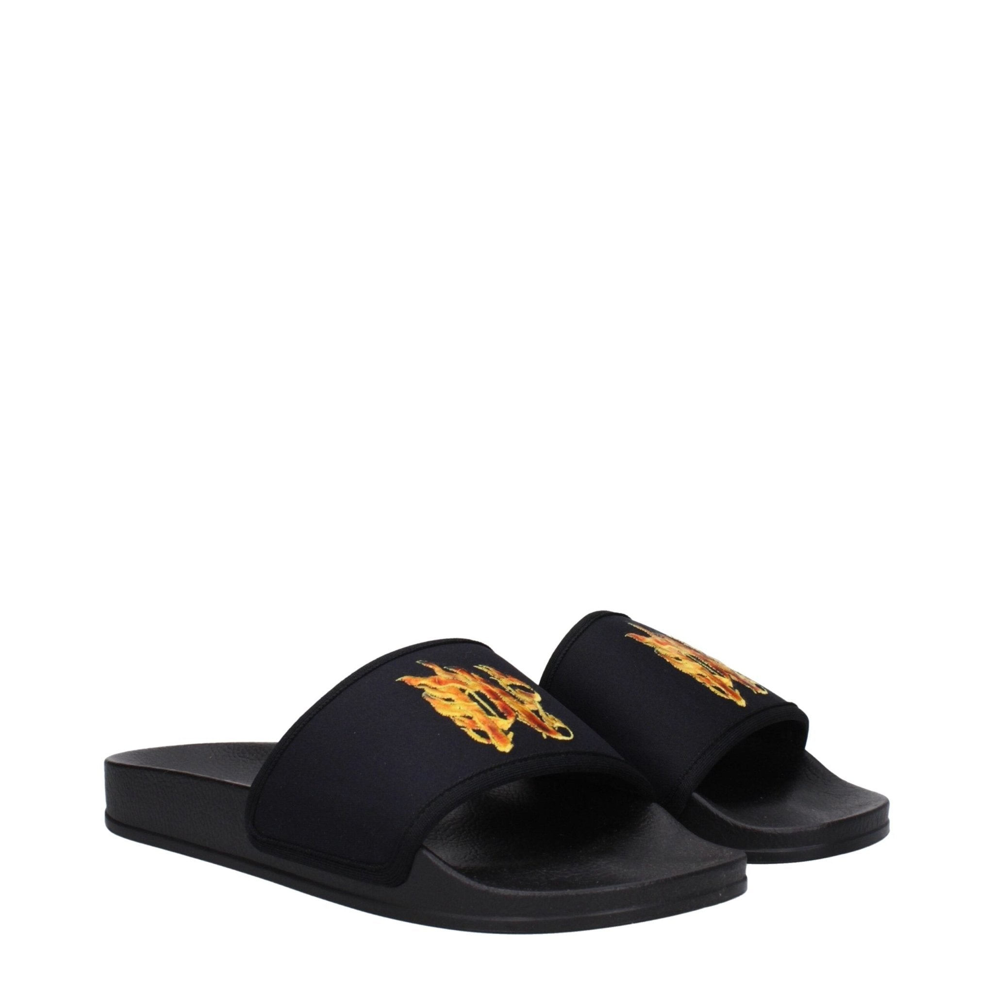 Black Fabric Slippers - TIZZIL