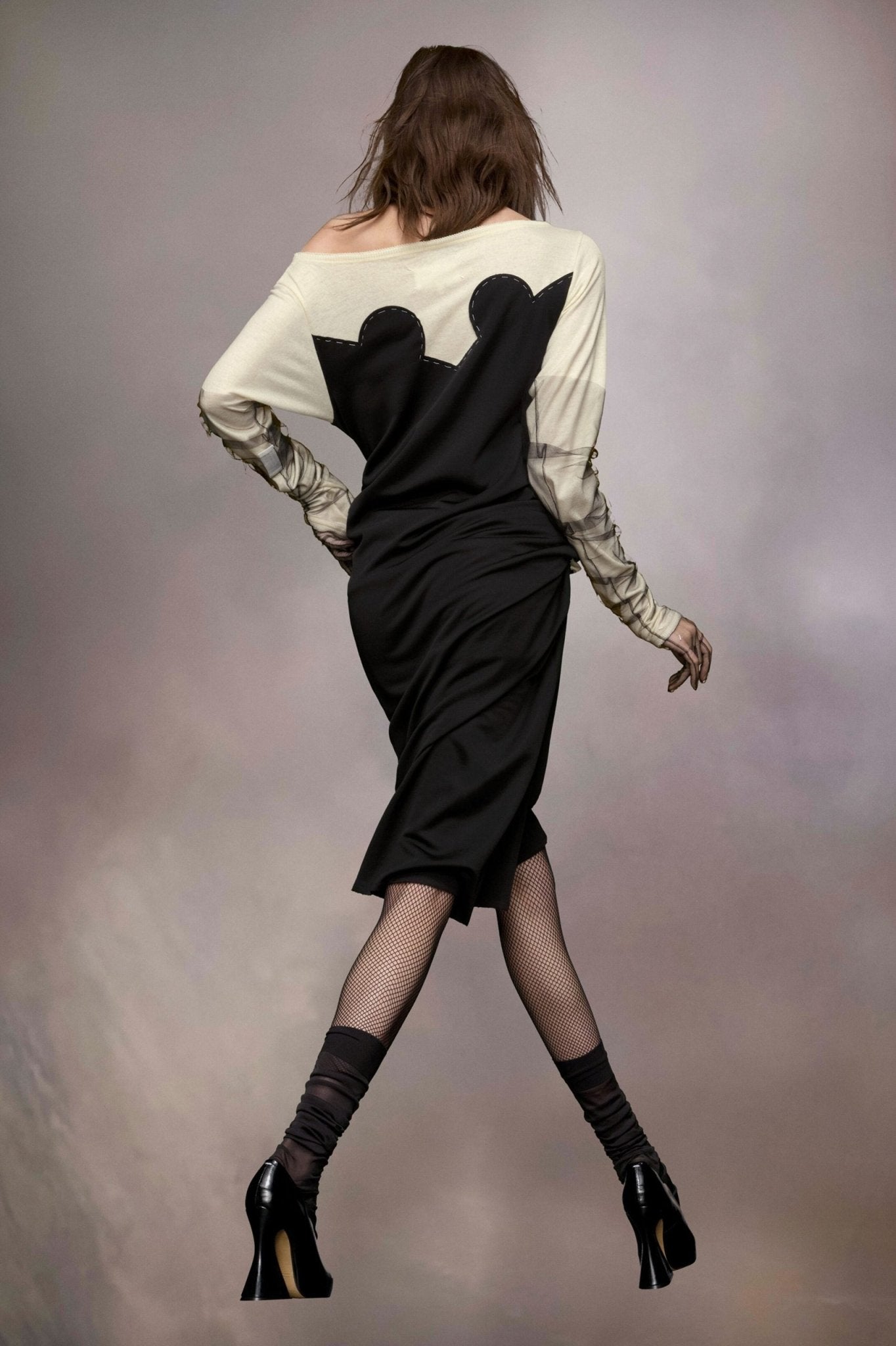 Black Fibres Midi Dress - TIZZIL