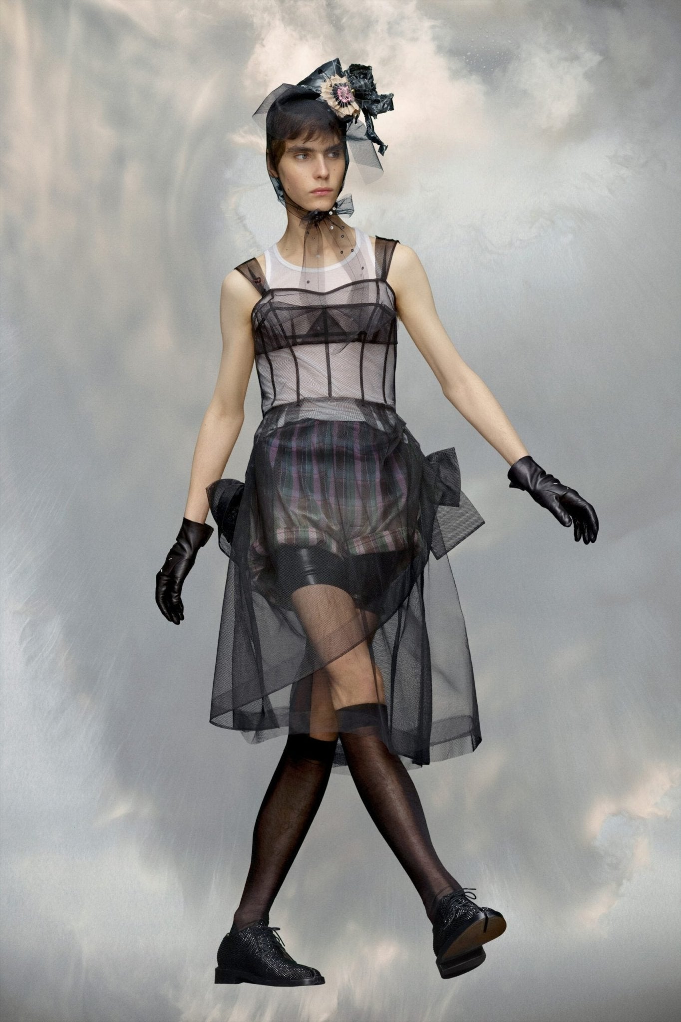 Black Fibres Midi Dress - TIZZIL