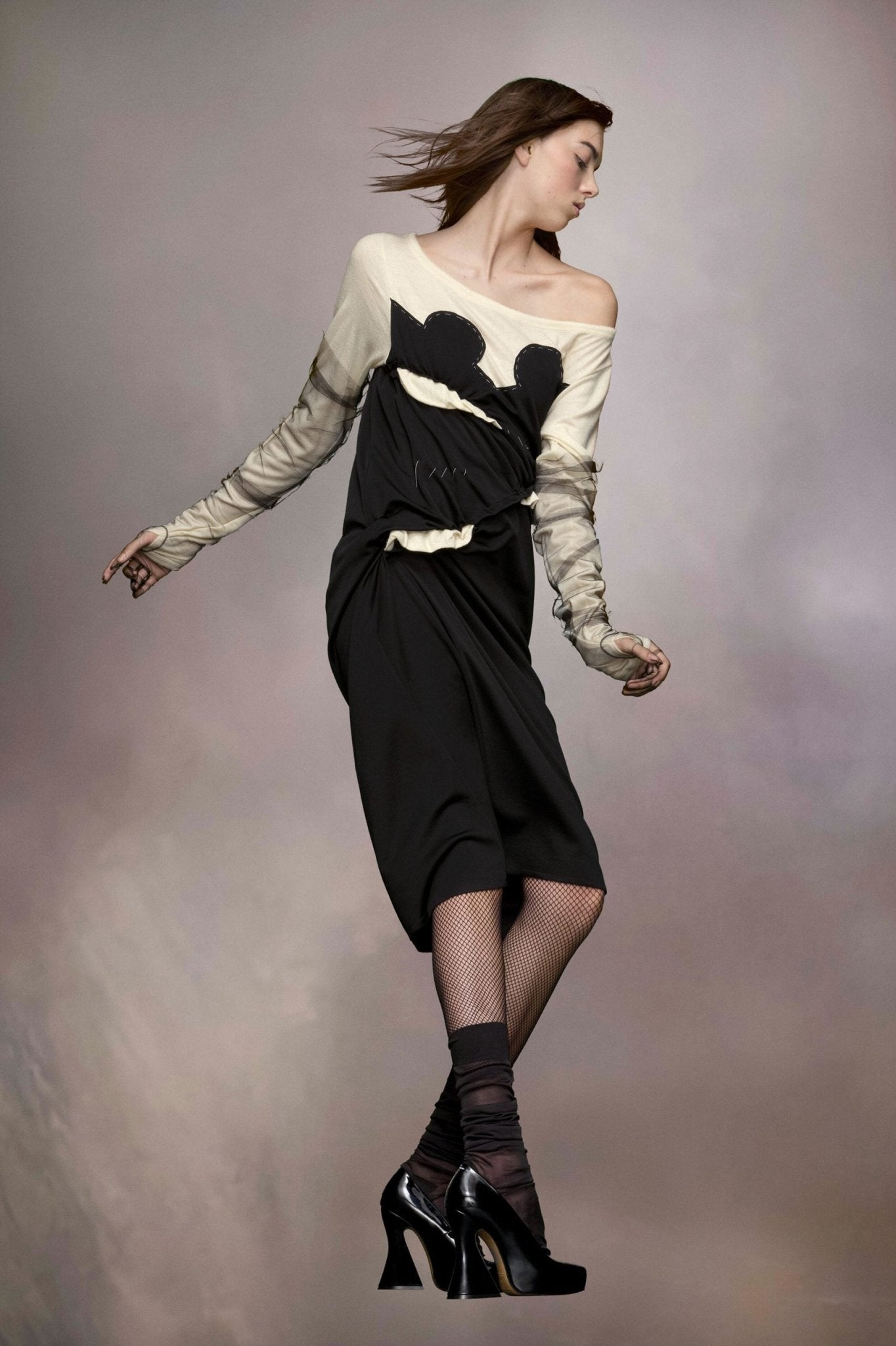 Black Fibres Midi Dress - TIZZIL