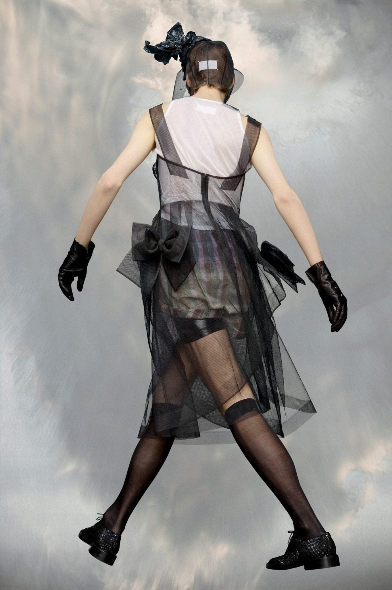 Black Fibres Midi Dress - TIZZIL