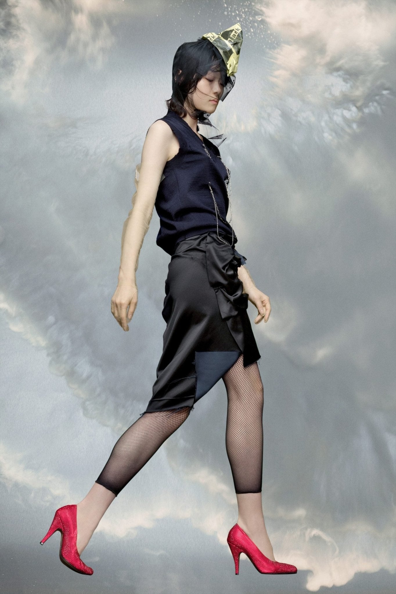 Black Fibres Midi Skirt - TIZZIL