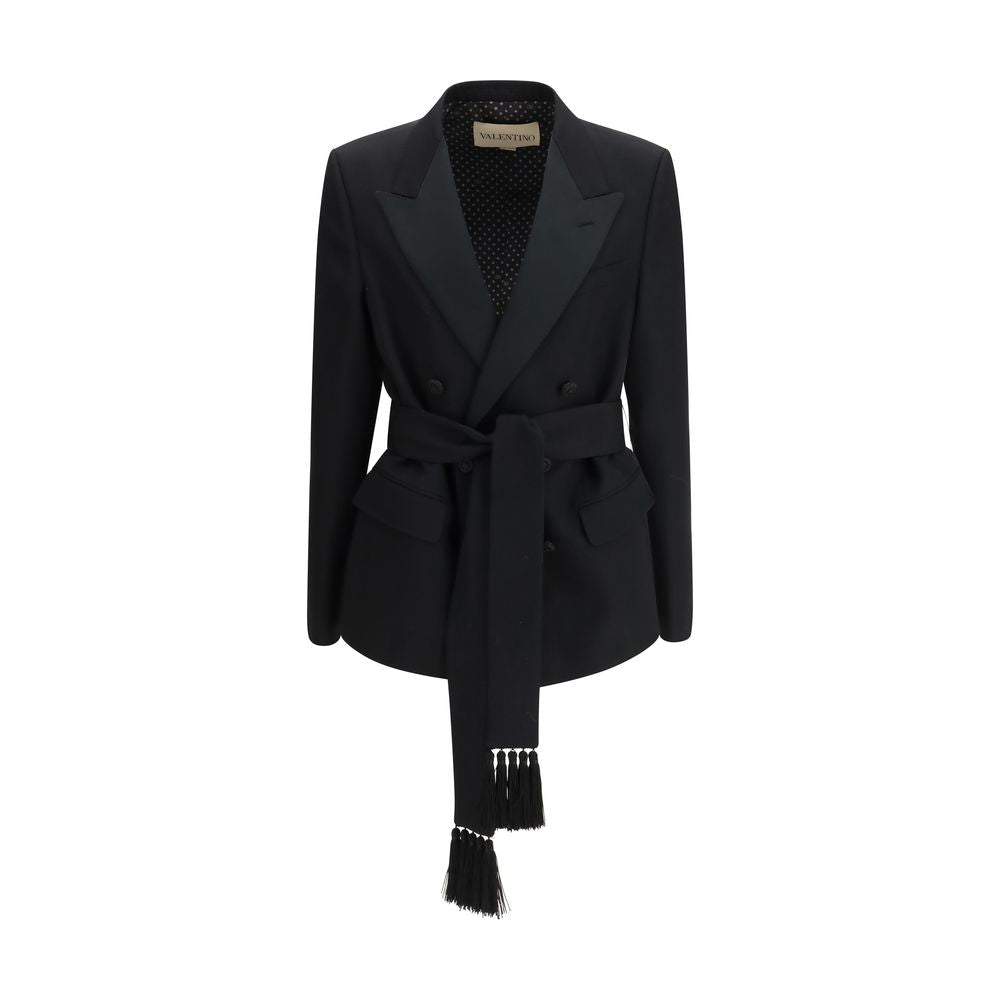 Black Fleece Wool Blazer - TIZZIL