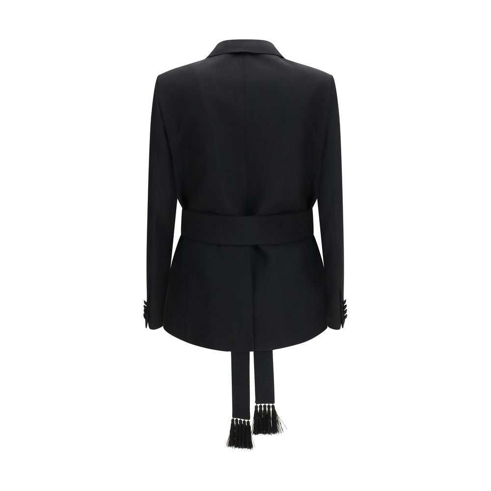 Black Fleece Wool Blazer - TIZZIL