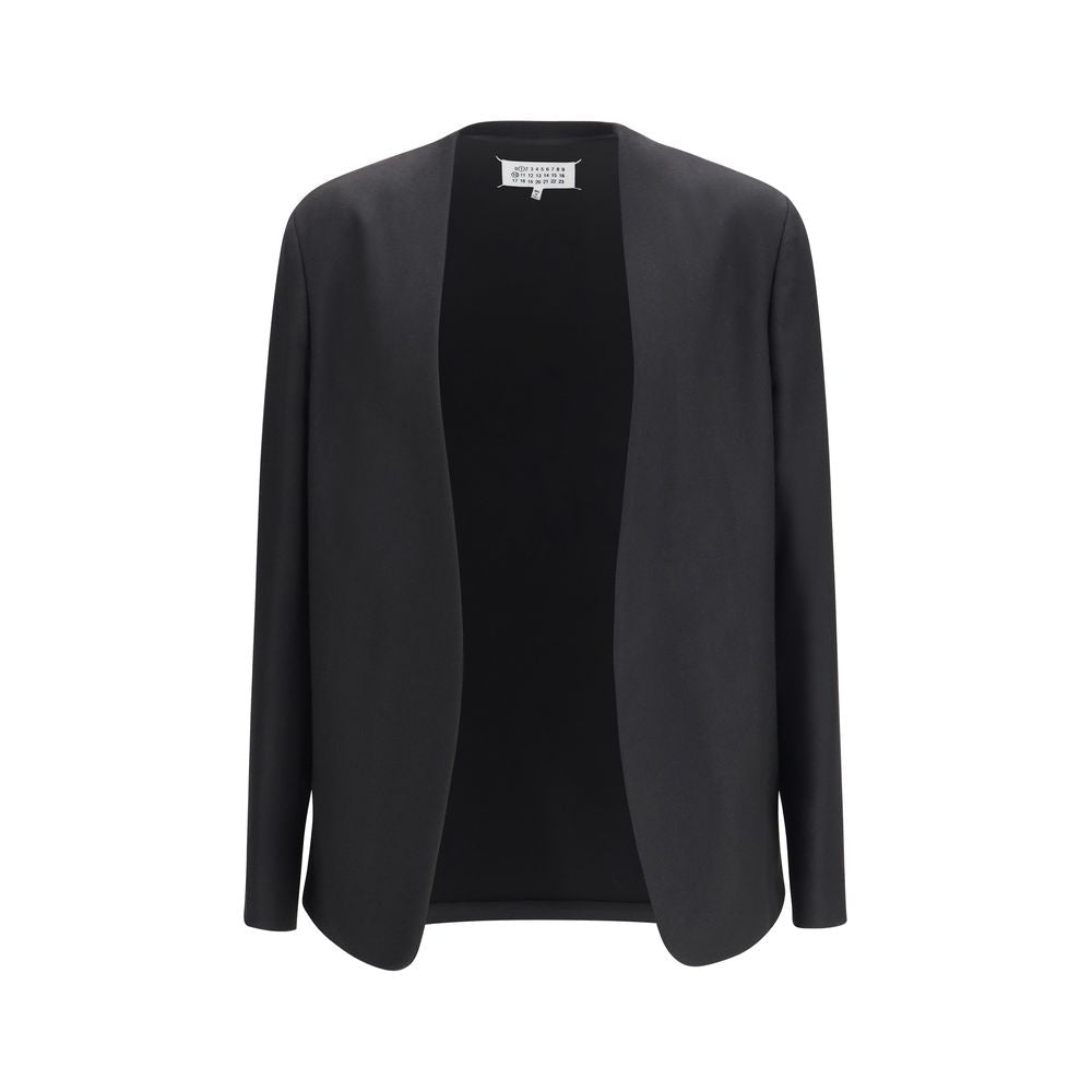 Black Fleece Wool Blazer - TIZZIL