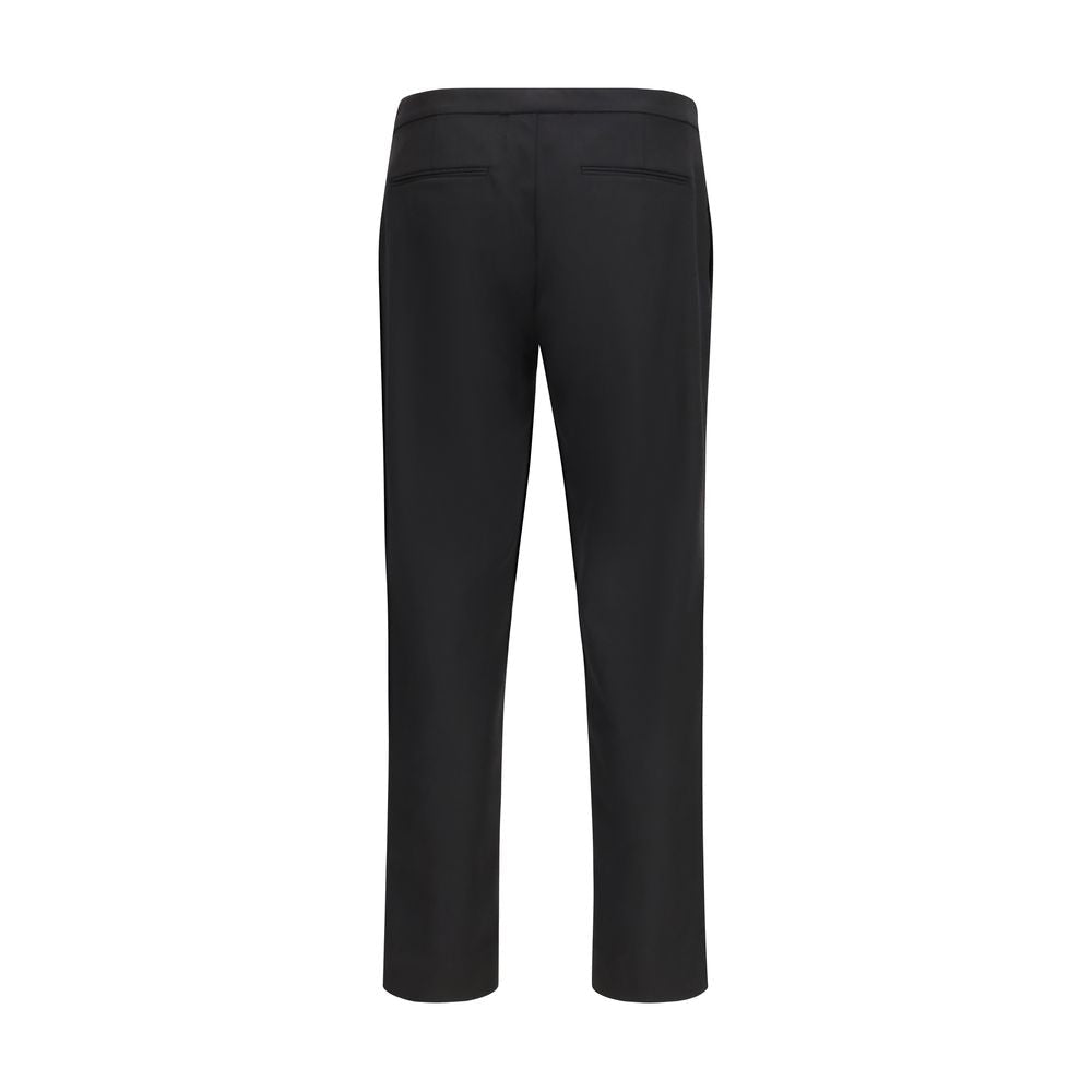 Black Fleece Wool Casual Pants - TIZZIL