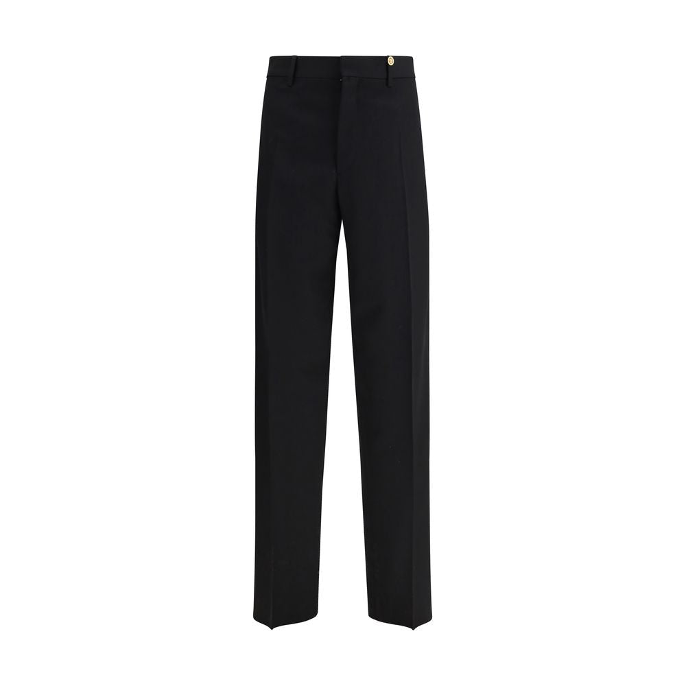Black Fleece Wool Dress Pants - TIZZIL