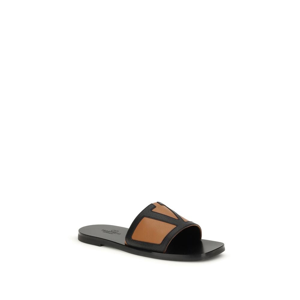 Black Goatskin Flat Sandals - TIZZIL