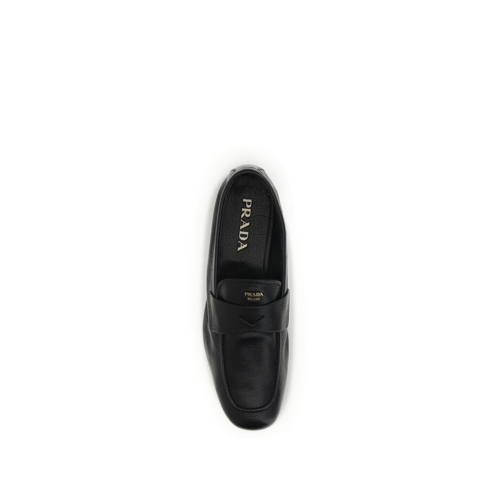 Black Goatskin Slip - On Loafers - TIZZIL