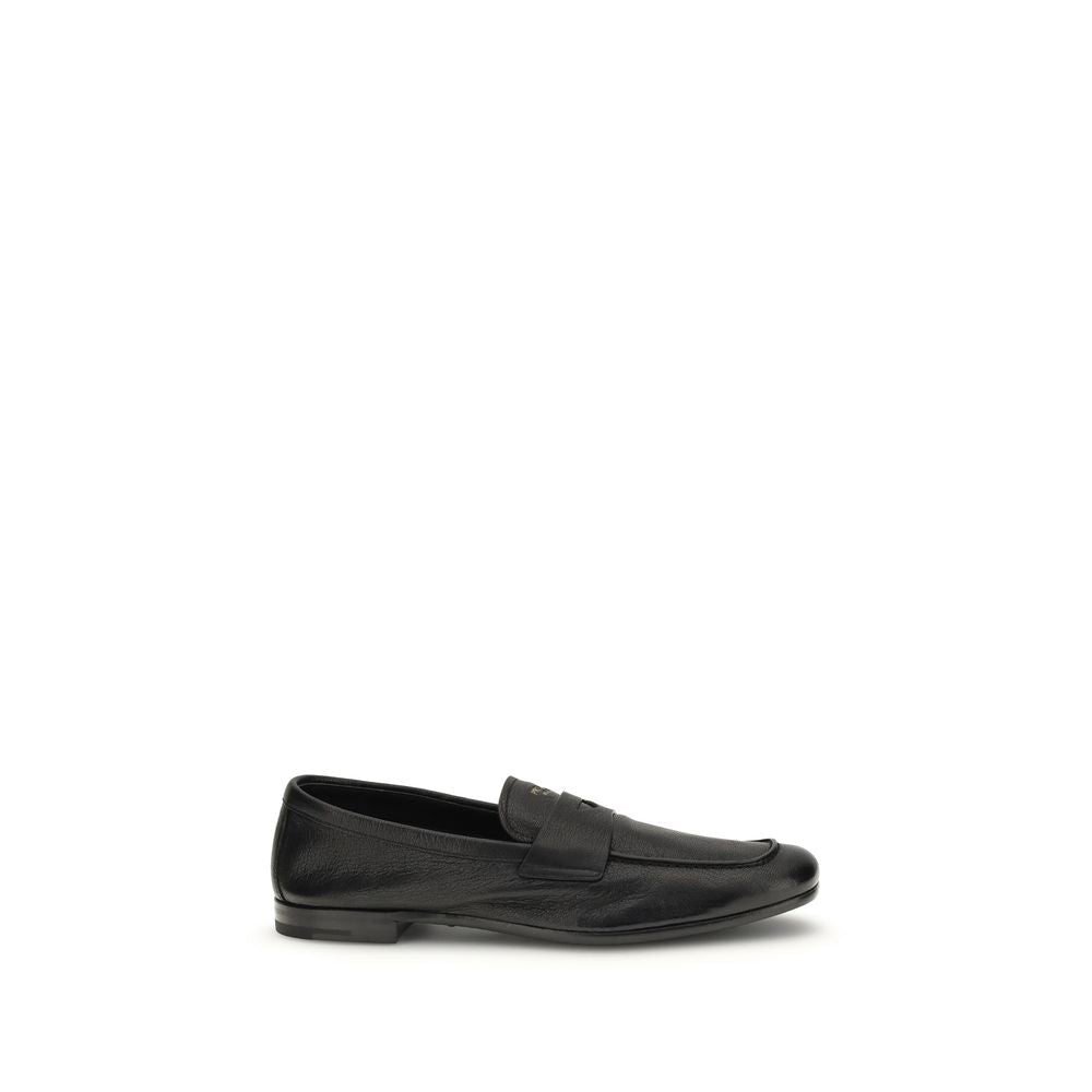 Black Goatskin Slip - On Loafers - TIZZIL