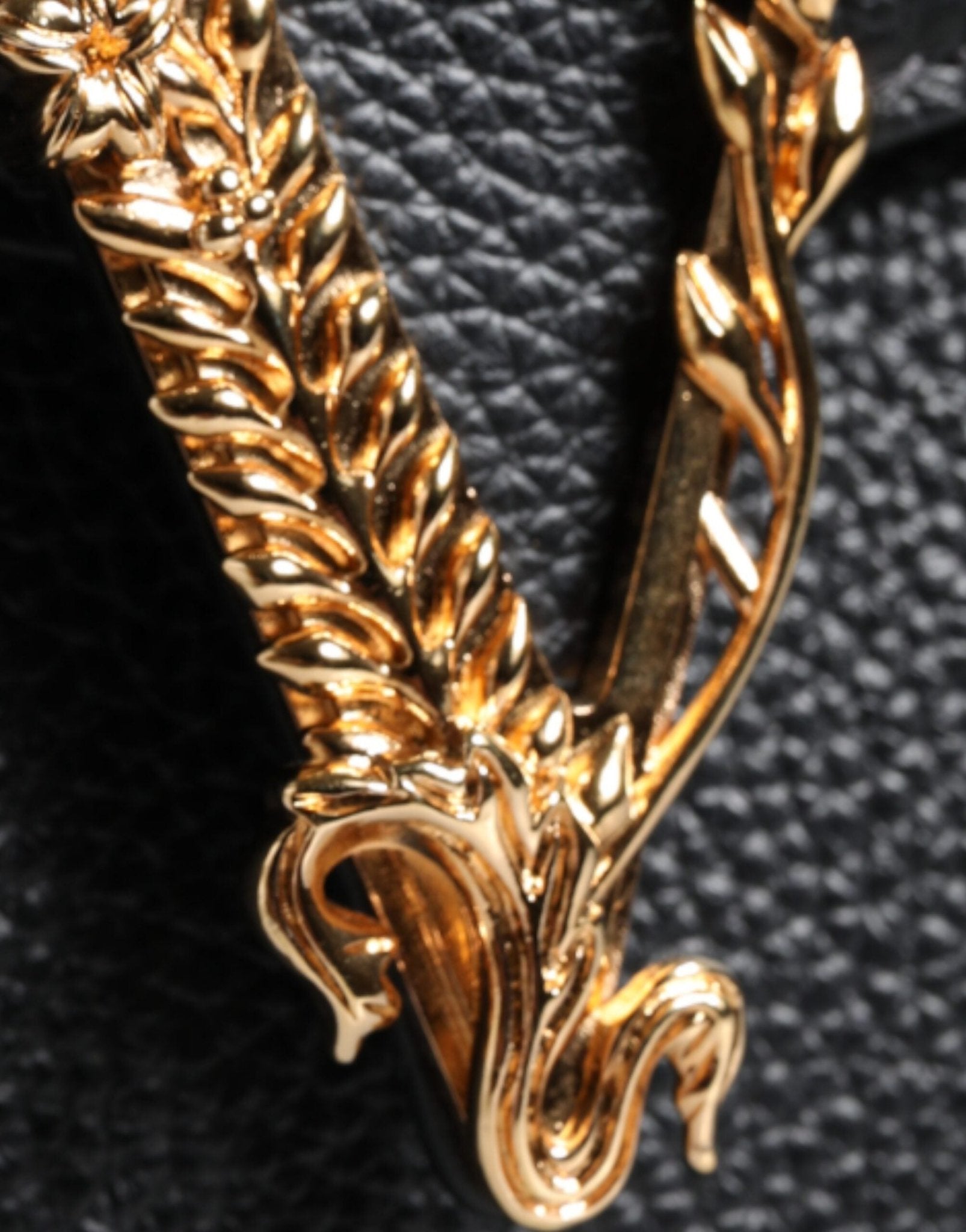 Black Grainy Calf Leather Logo Crossbody Shoulder Bag - TIZZIL