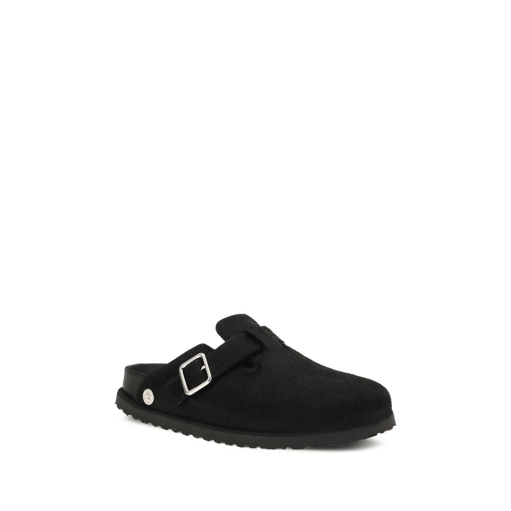 Black Horsehair Mules - TIZZIL