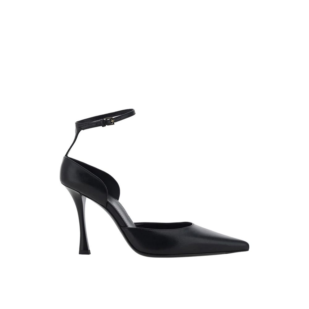 Black Lamb Leather High Heel Pumps - TIZZIL
