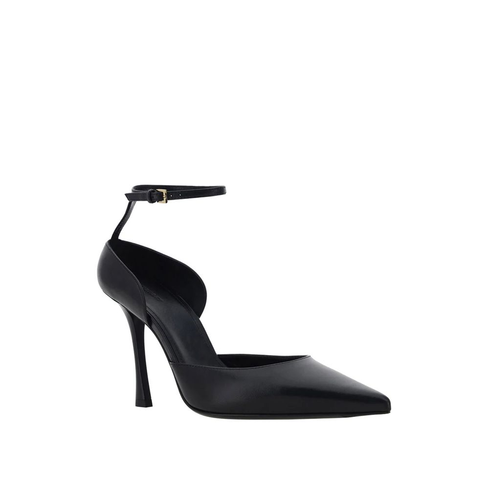 Black Lamb Leather High Heel Pumps - TIZZIL