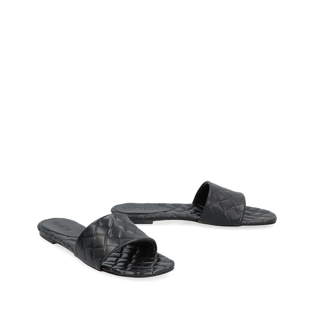 Black Lamb Leather Mules - TIZZIL
