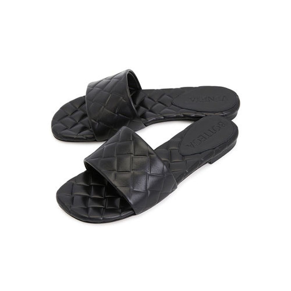 Black Lamb Leather Mules - TIZZIL