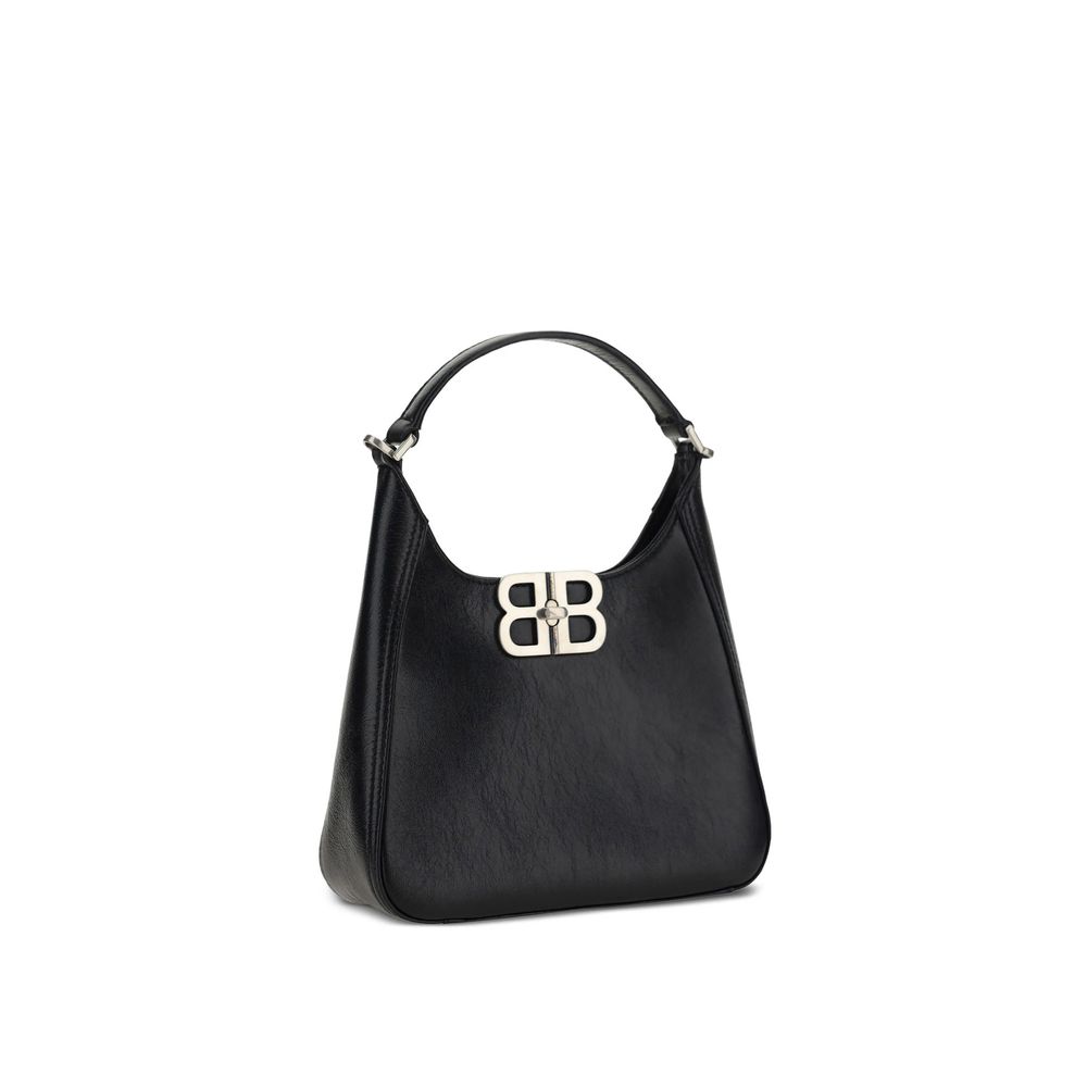Black Lamb Leather Shoulder Bag - TIZZIL