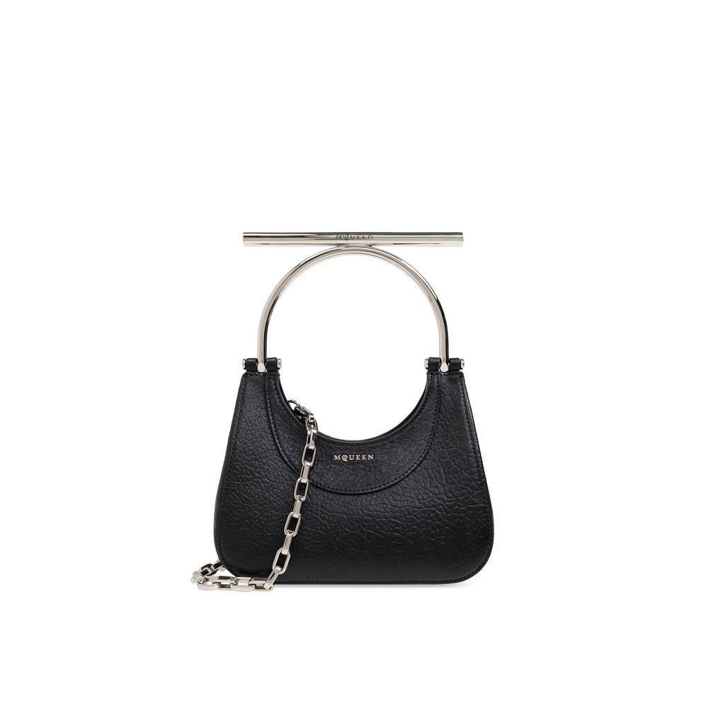 Black Lamb Leather Shoulder Bag - TIZZIL