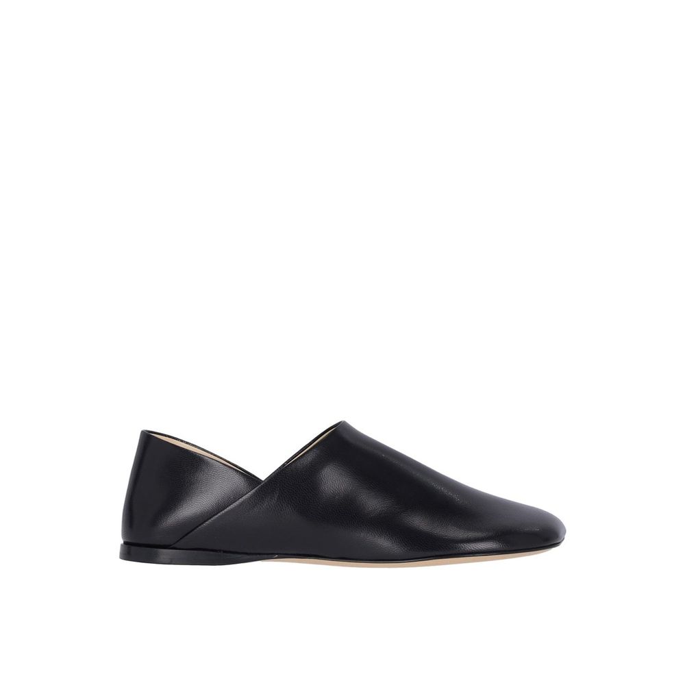 Black Lamb Leather Slip - On Loafers - TIZZIL