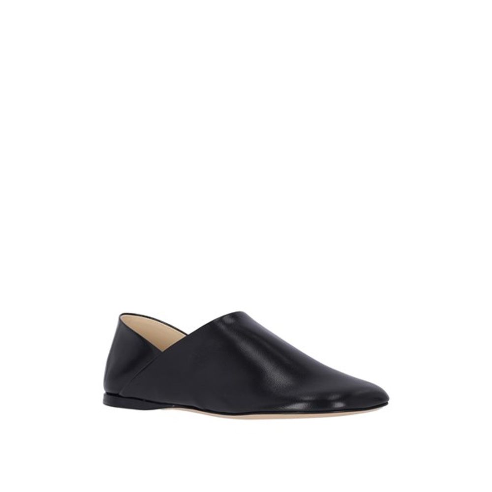 Black Lamb Leather Slip - On Loafers - TIZZIL