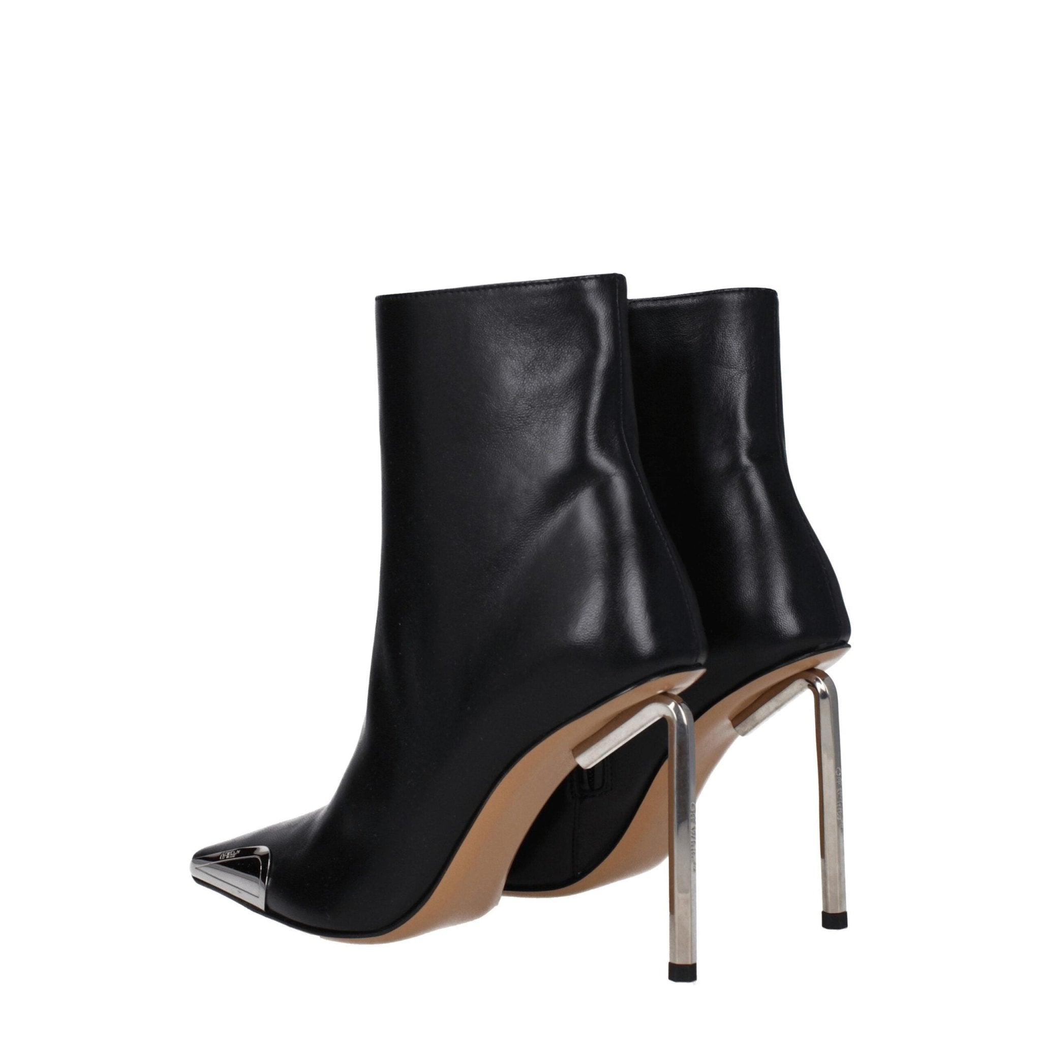Black Leather Ankle Boots - TIZZIL