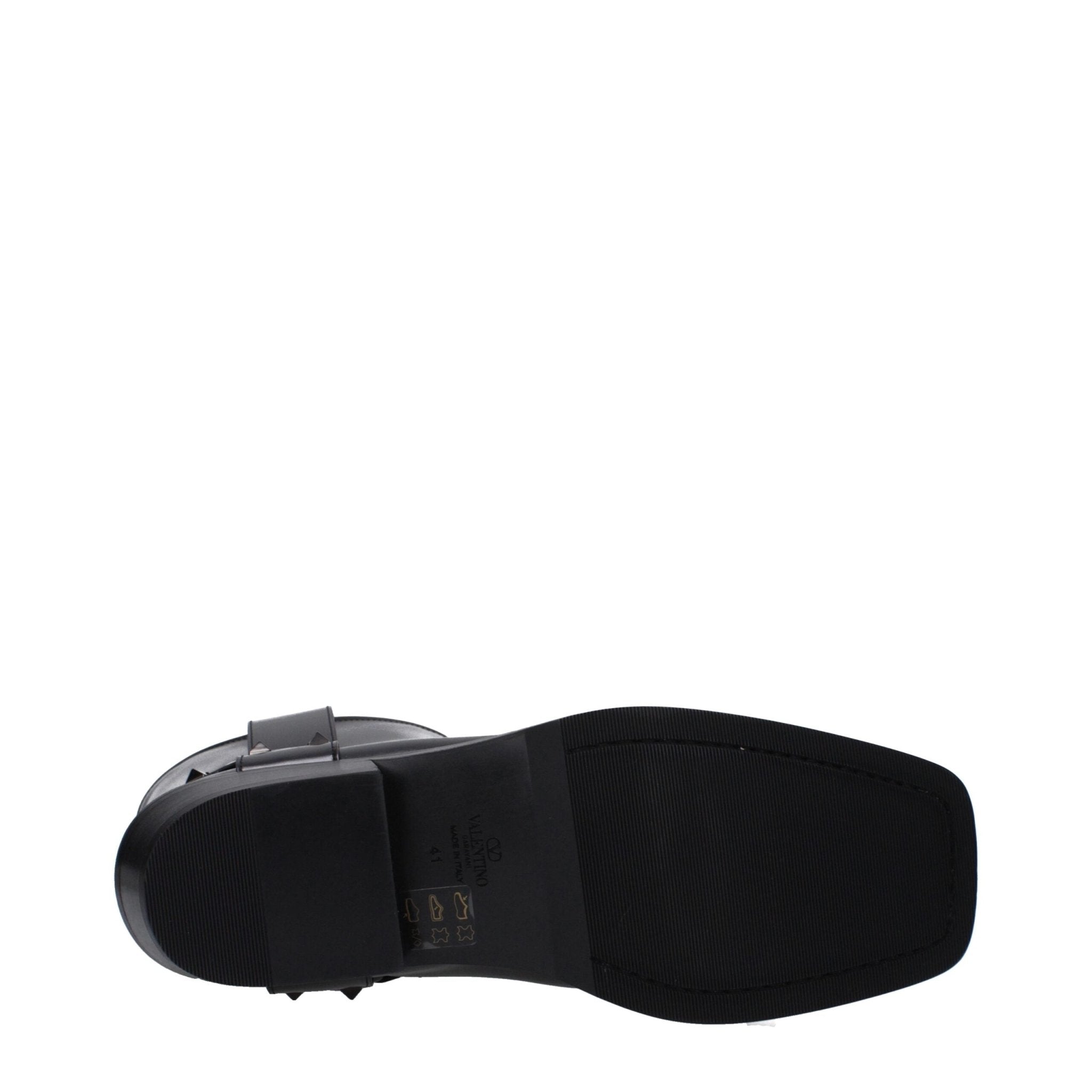 Black Leather Ankle Boots - TIZZIL