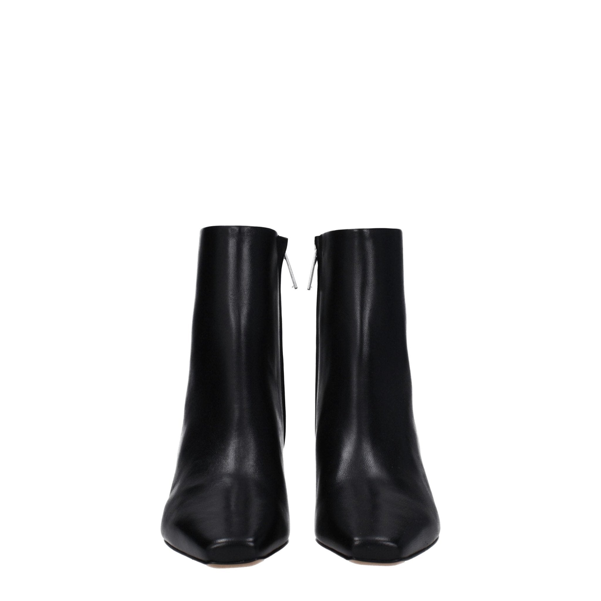 Black Leather Ankle Boots - TIZZIL