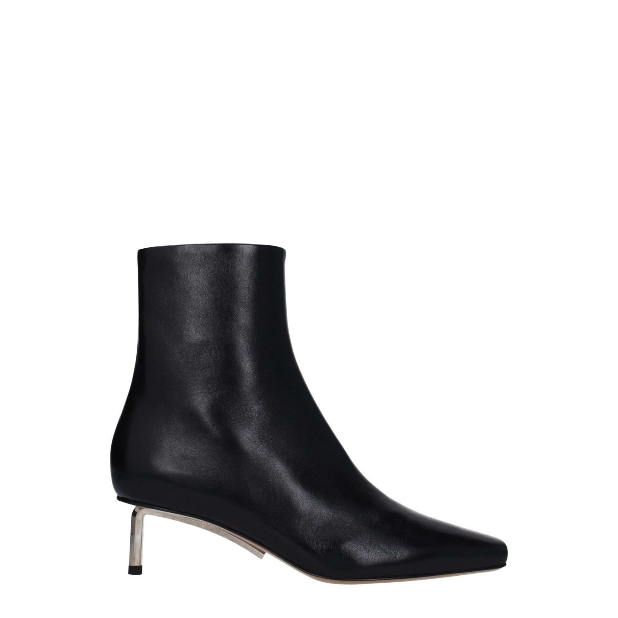 Black Leather Ankle Boots - TIZZIL