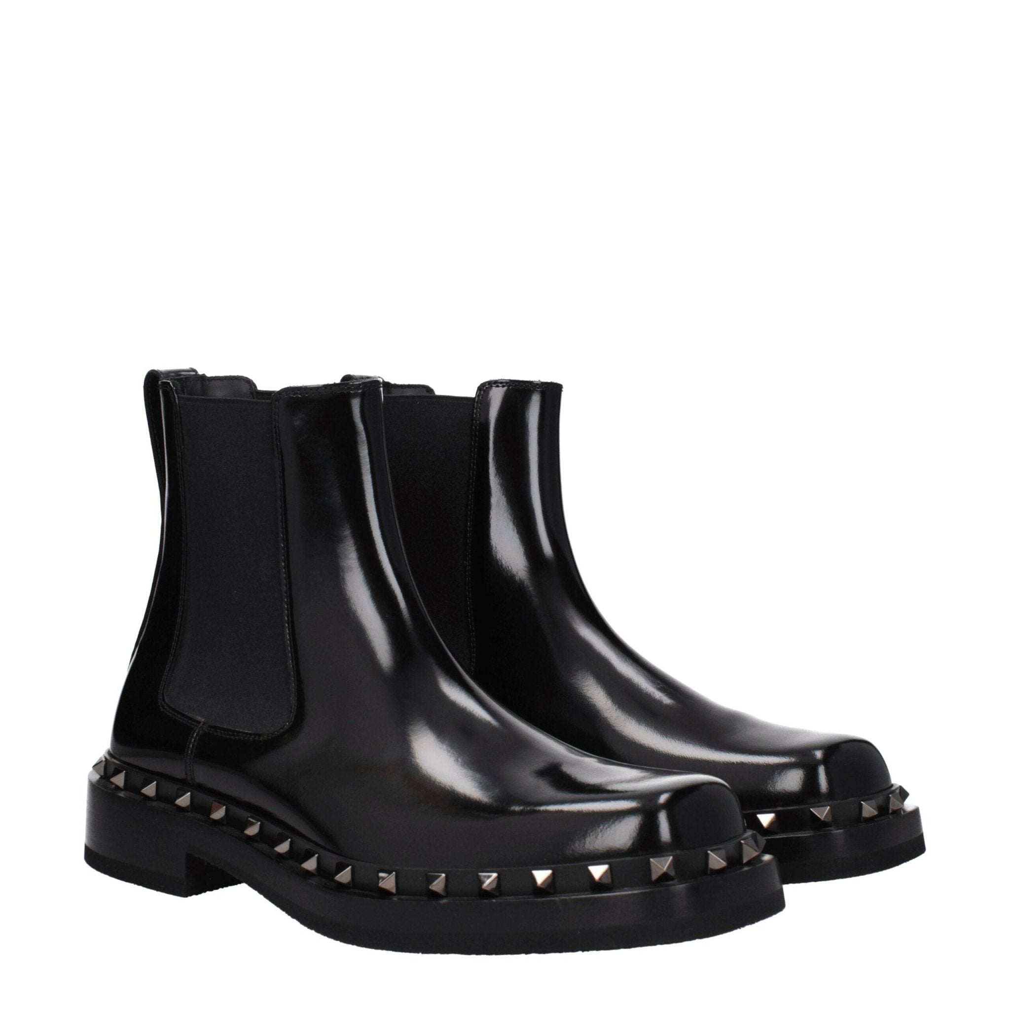 Black Leather Ankle Boots - TIZZIL