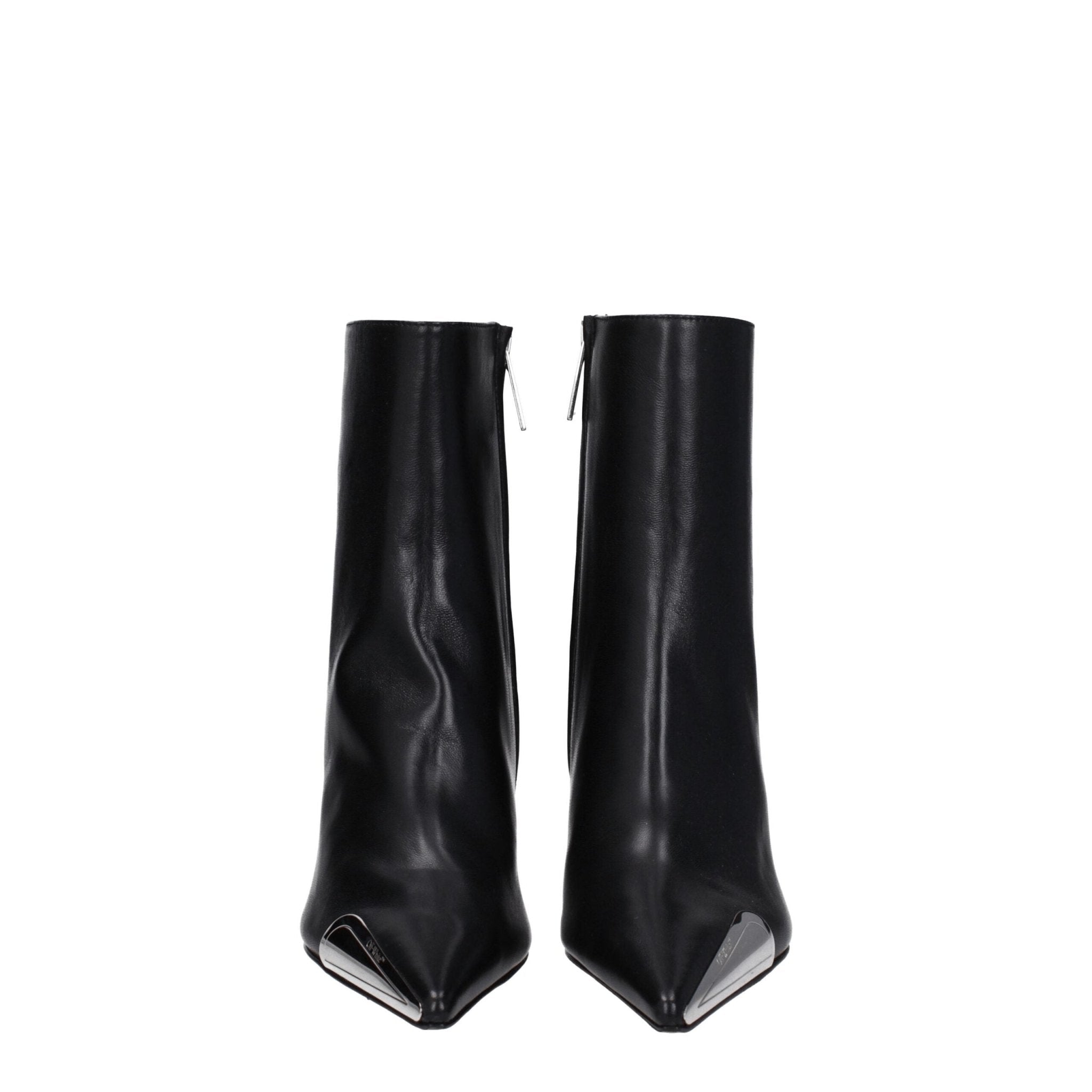 Black Leather Ankle Boots - TIZZIL