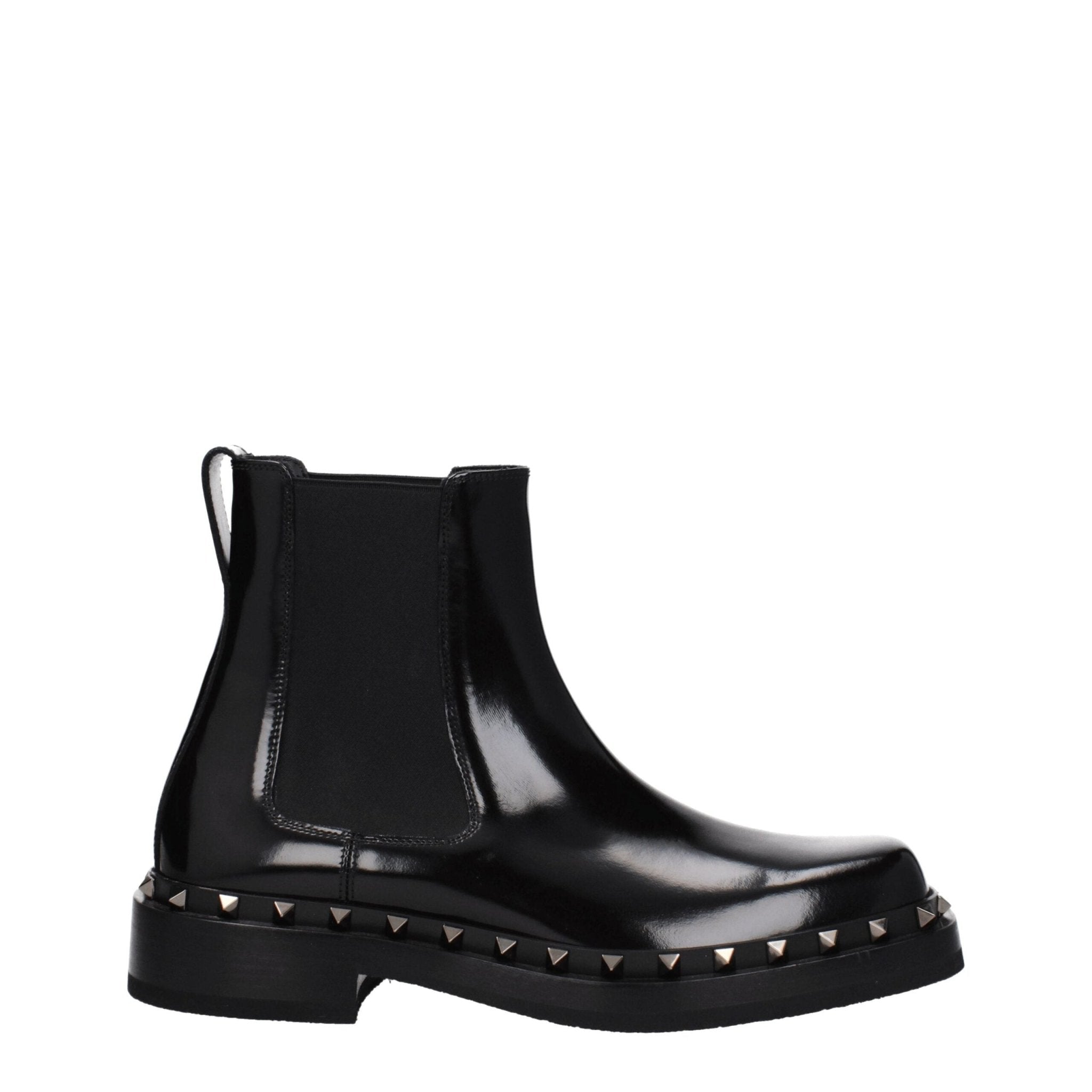 Black Leather Ankle Boots - TIZZIL