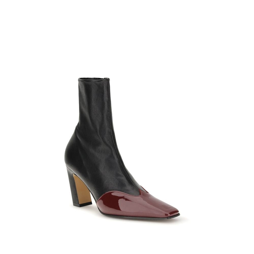 Black Leather Ankle Boots - TIZZIL