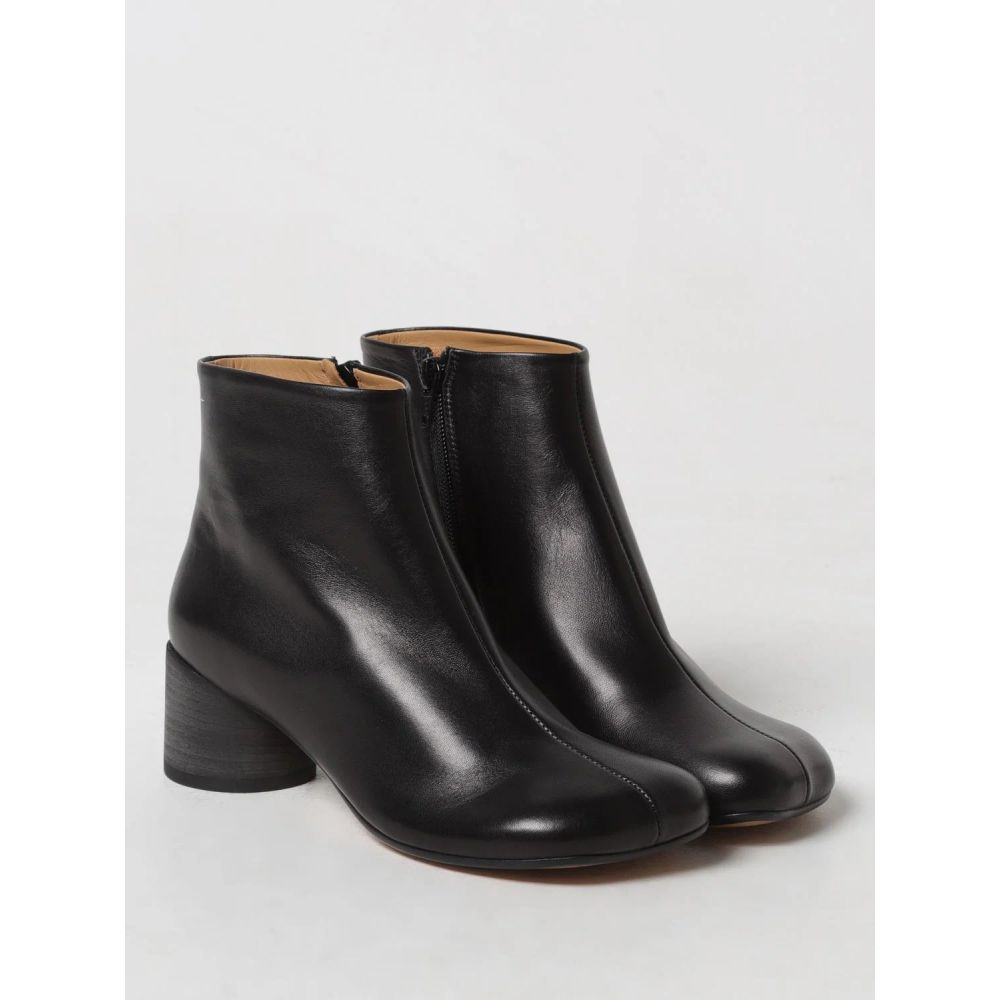 Black Leather Ankle Boots - TIZZIL