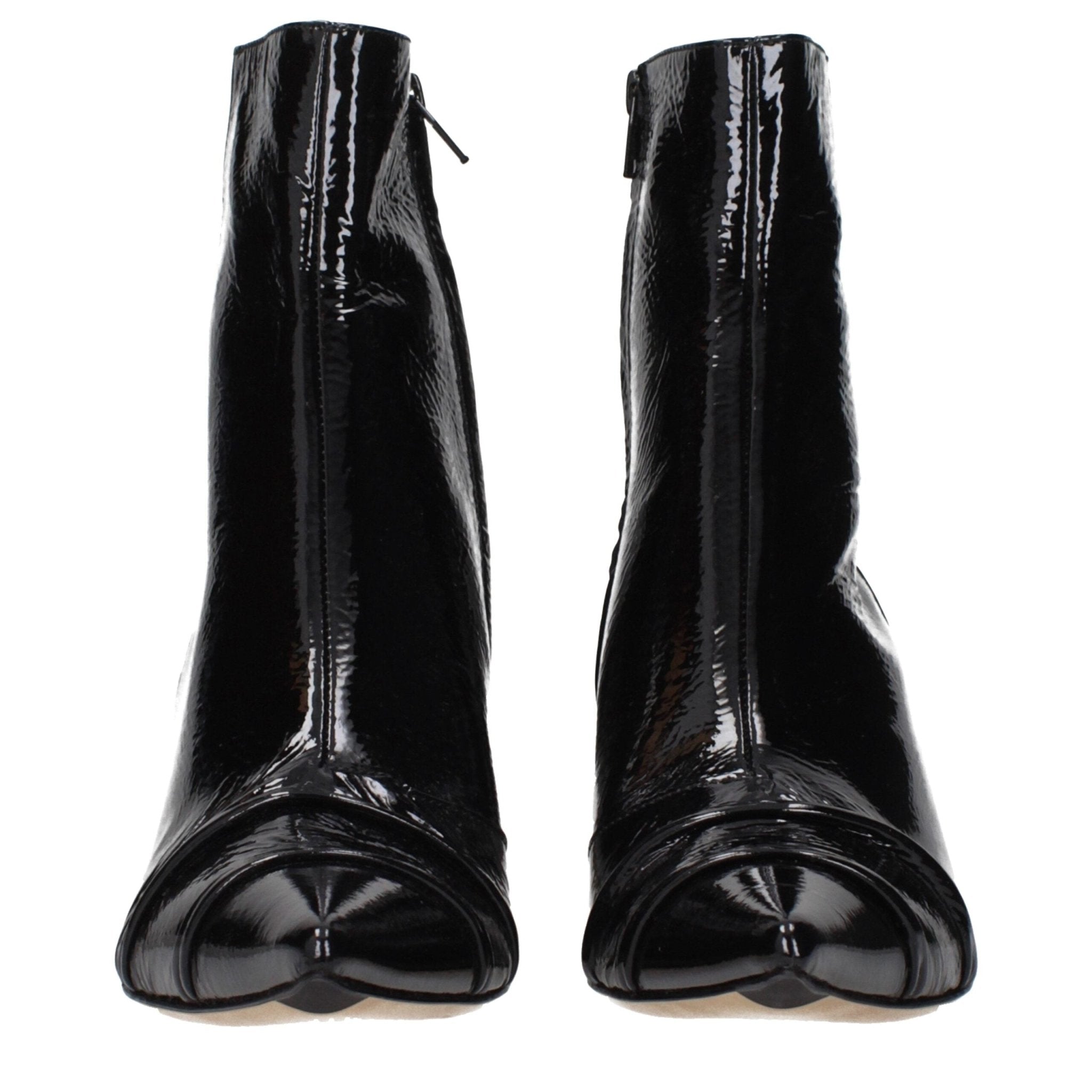 Black Leather Ankle Boots - TIZZIL