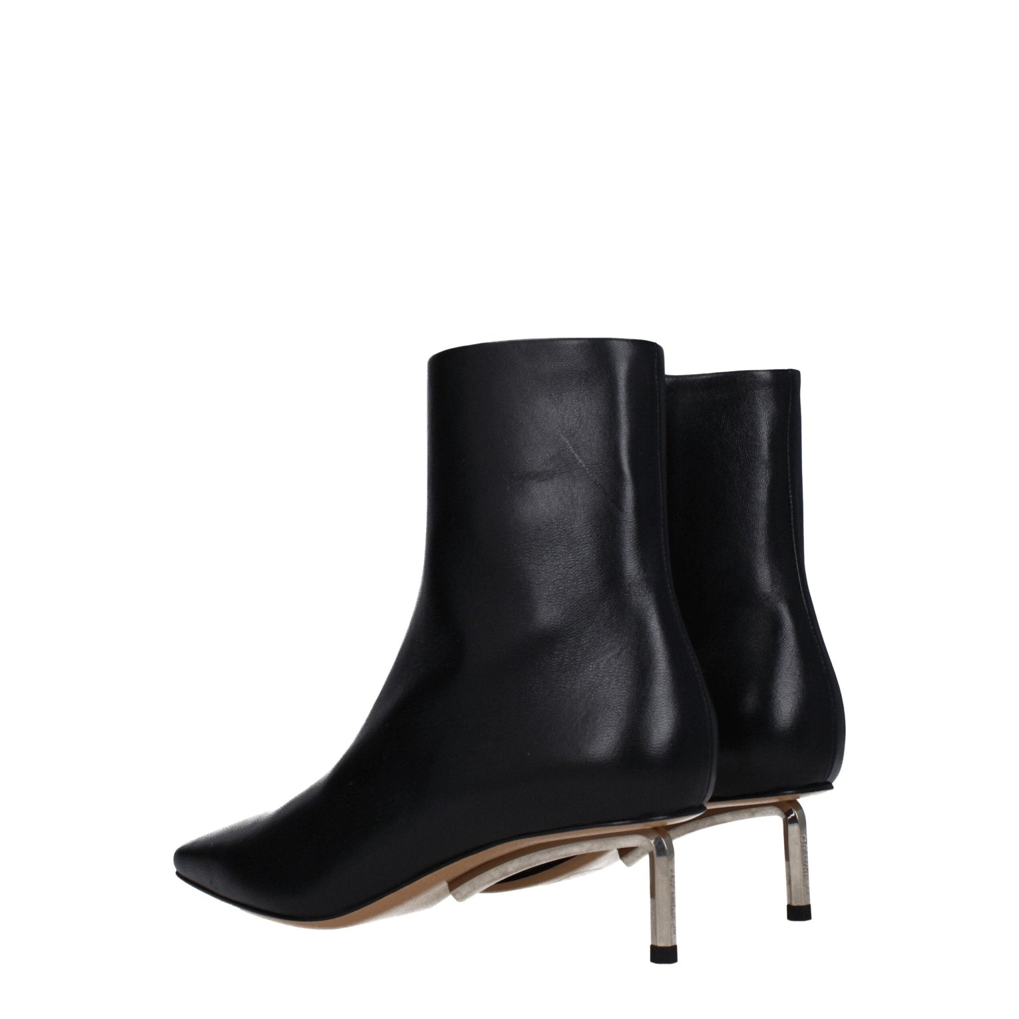 Black Leather Ankle Boots - TIZZIL