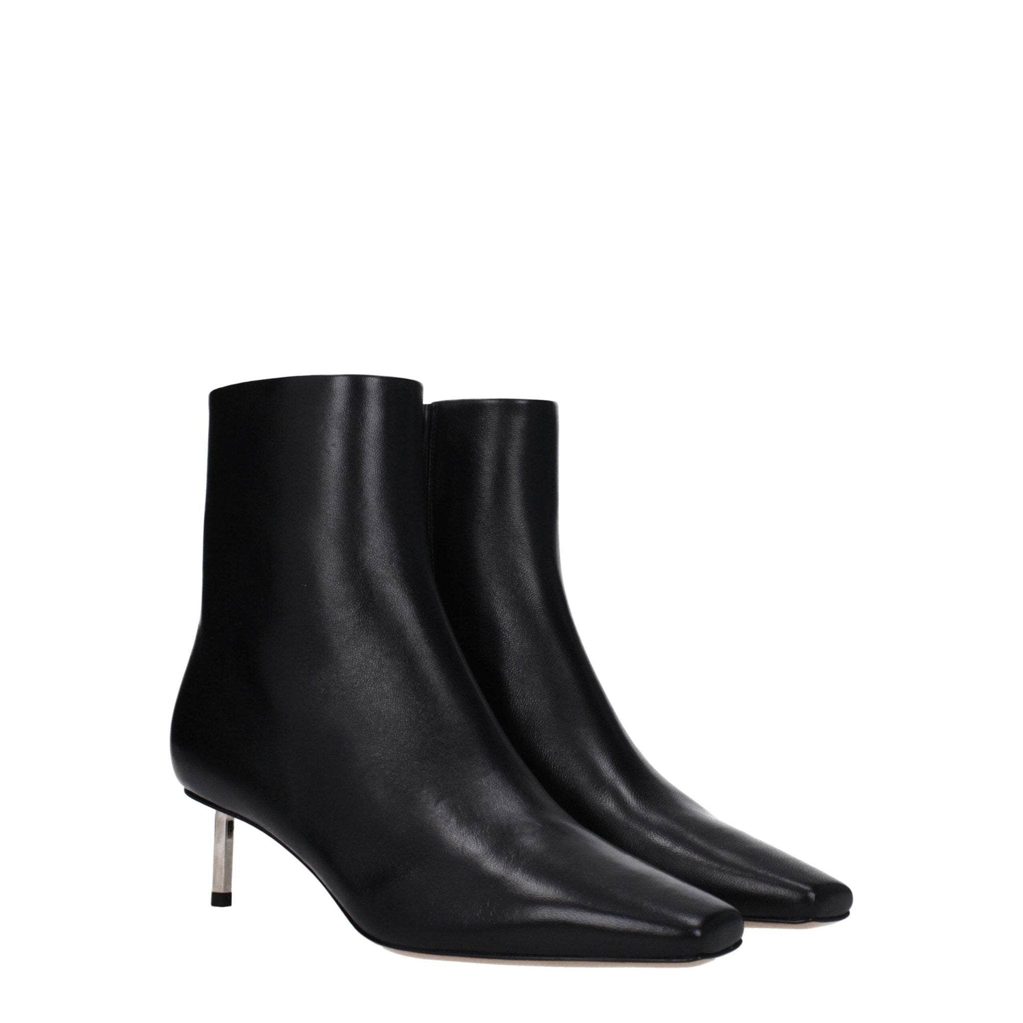 Black Leather Ankle Boots - TIZZIL