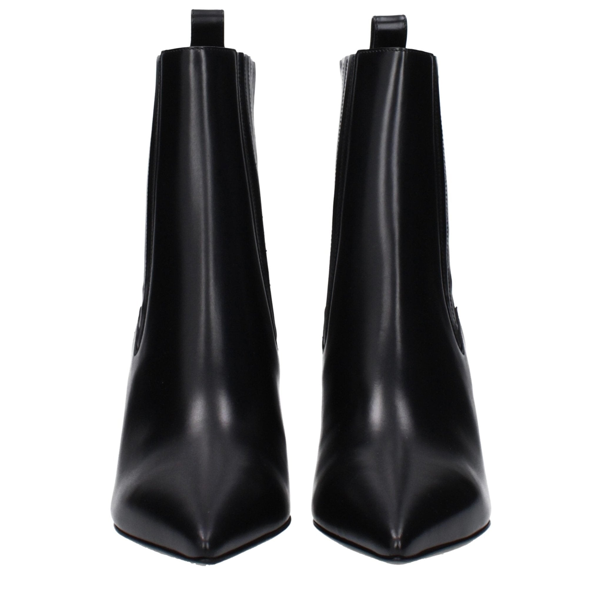 Black Leather Ankle Boots - TIZZIL