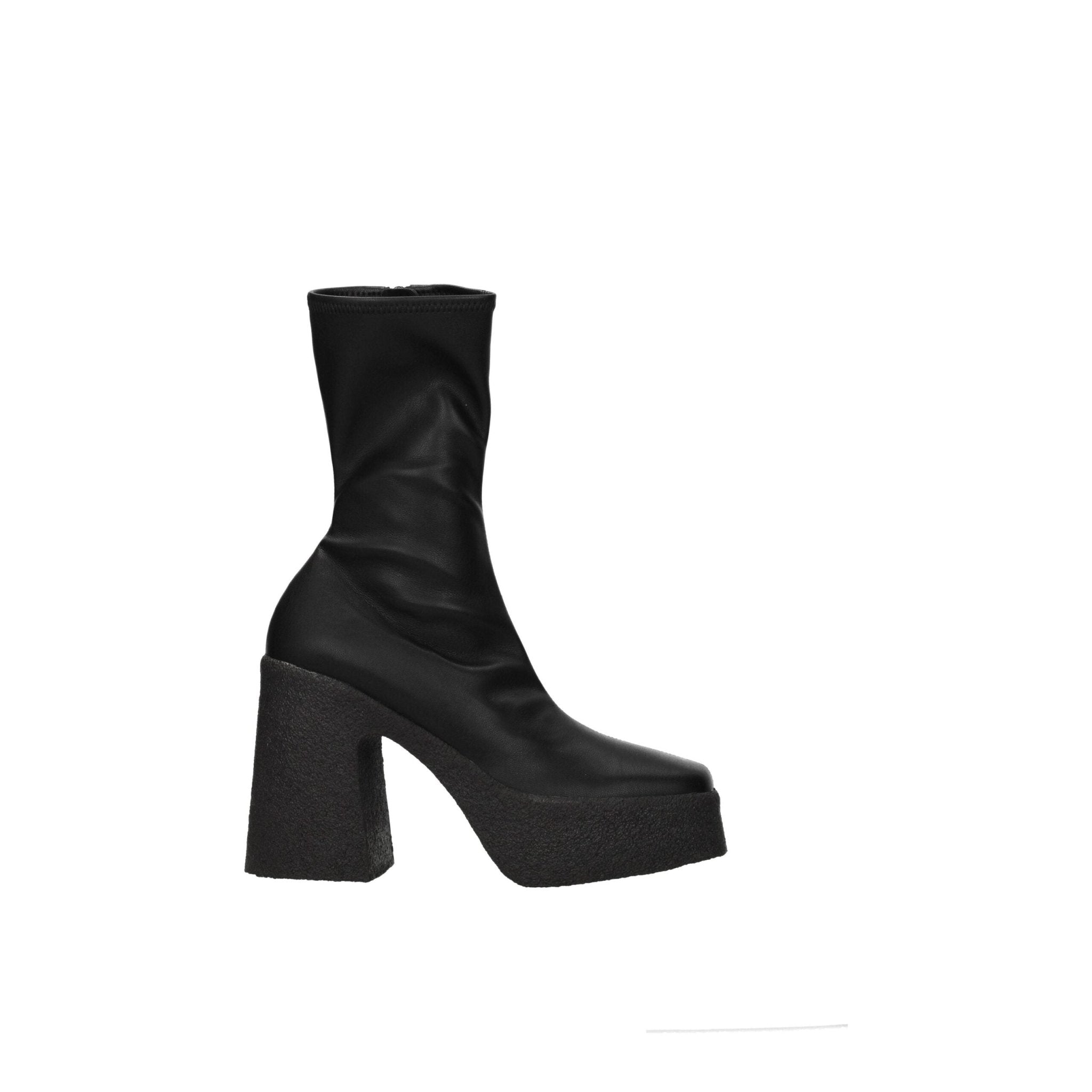 Black Leather Ankle Boots - TIZZIL