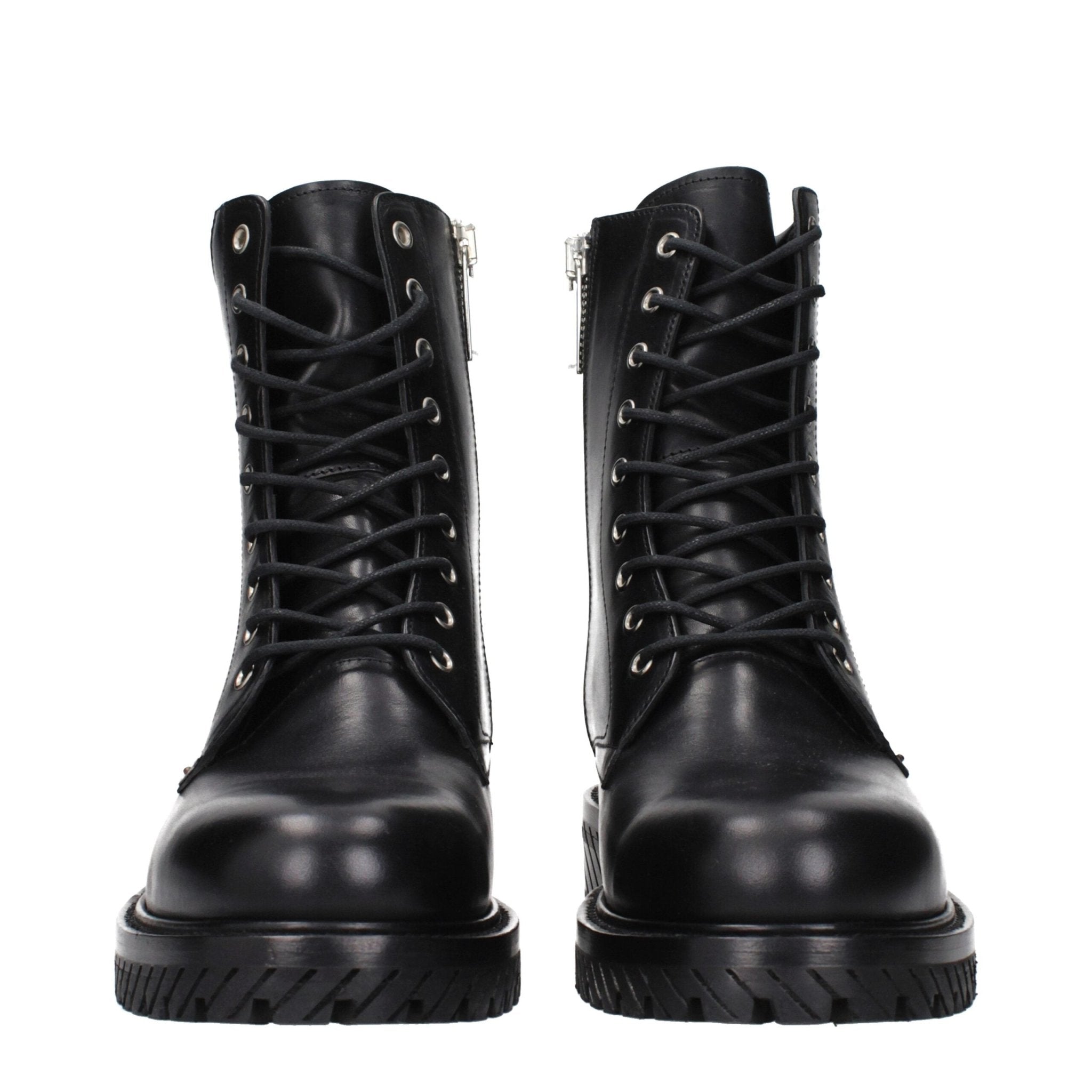Black Leather Ankle Boots - TIZZIL