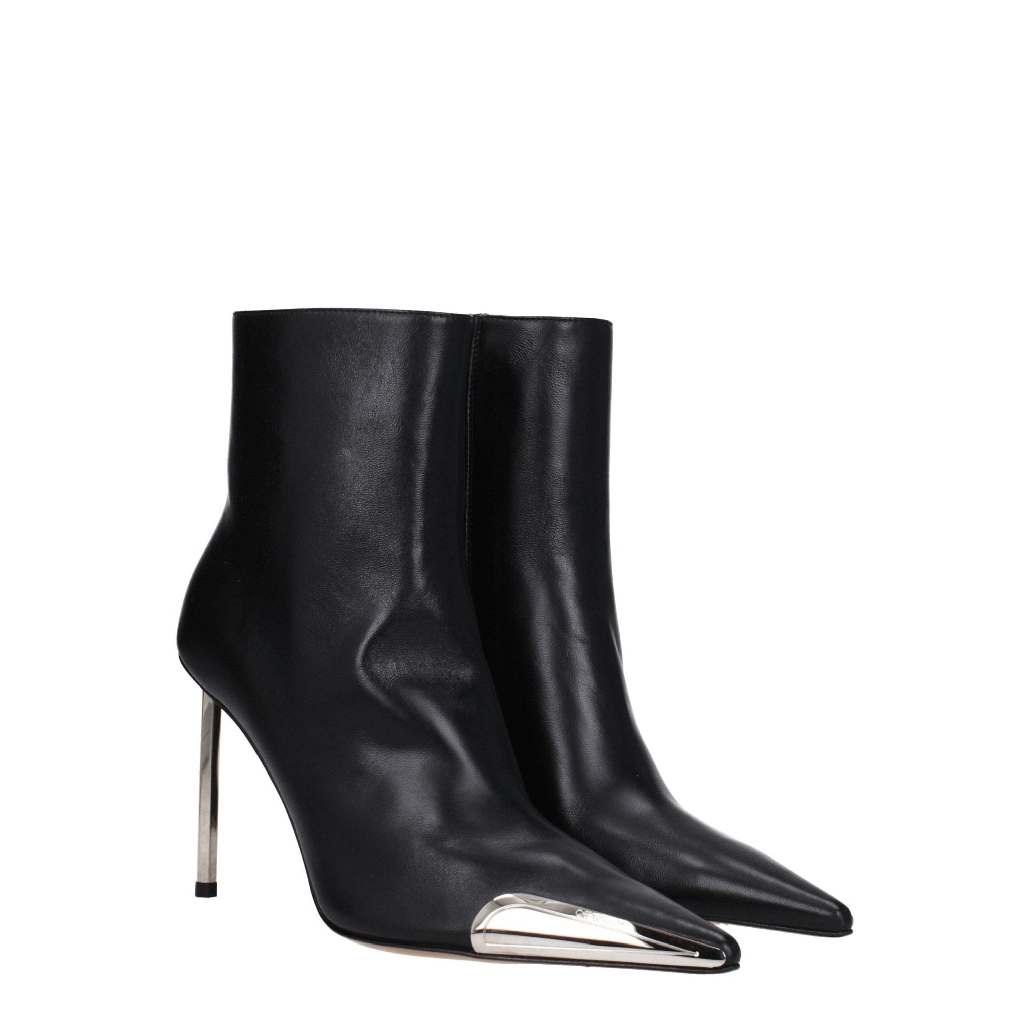 Black Leather Ankle Boots - TIZZIL
