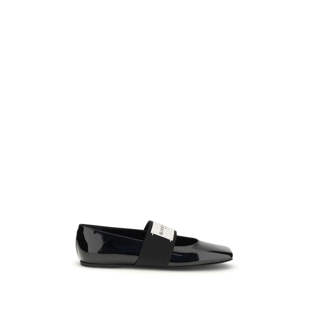 Black Leather Ballet Flats - TIZZIL