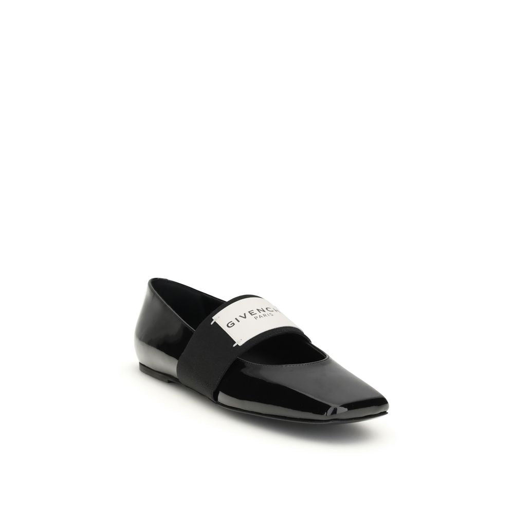 Black Leather Ballet Flats - TIZZIL
