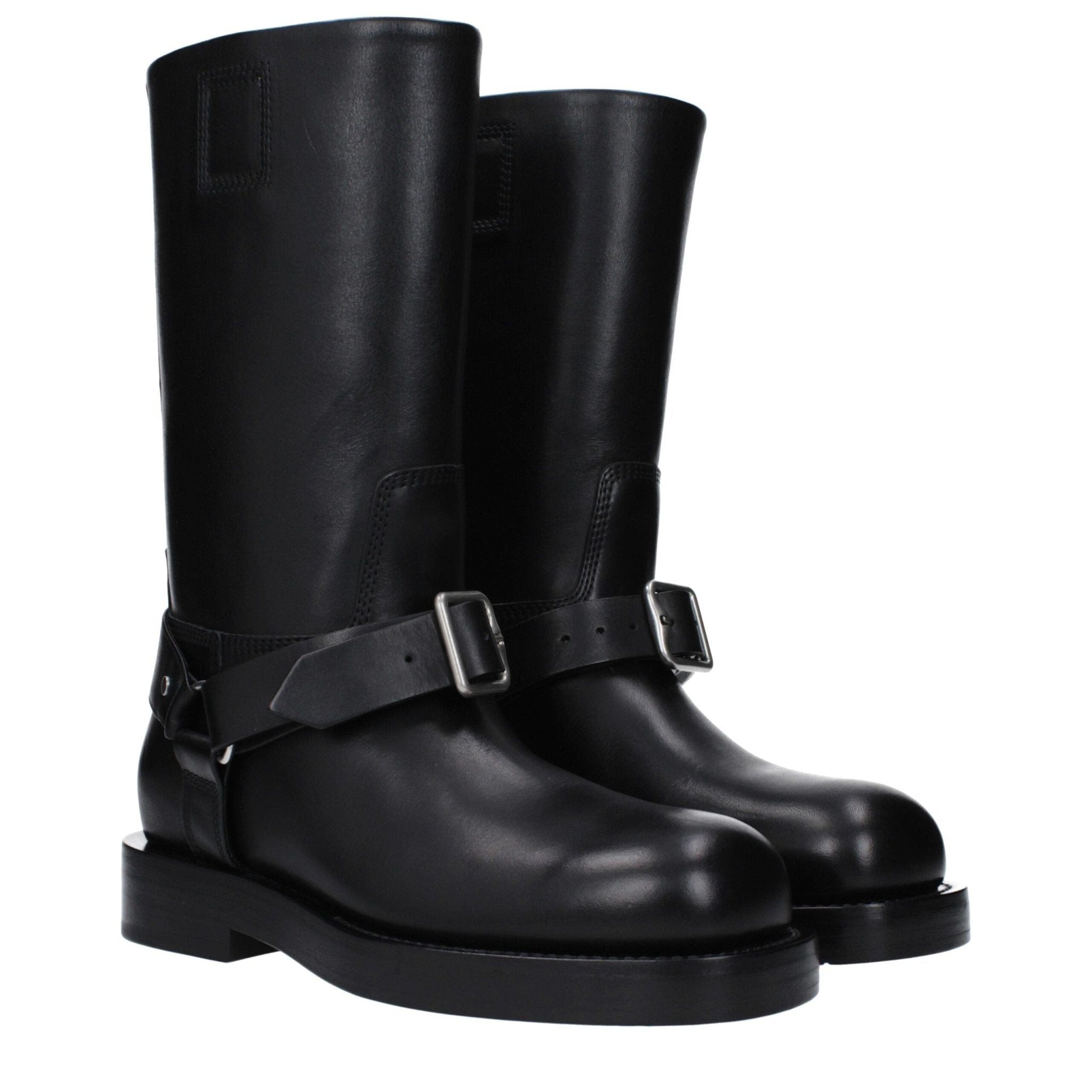 Black Leather Boots - TIZZIL