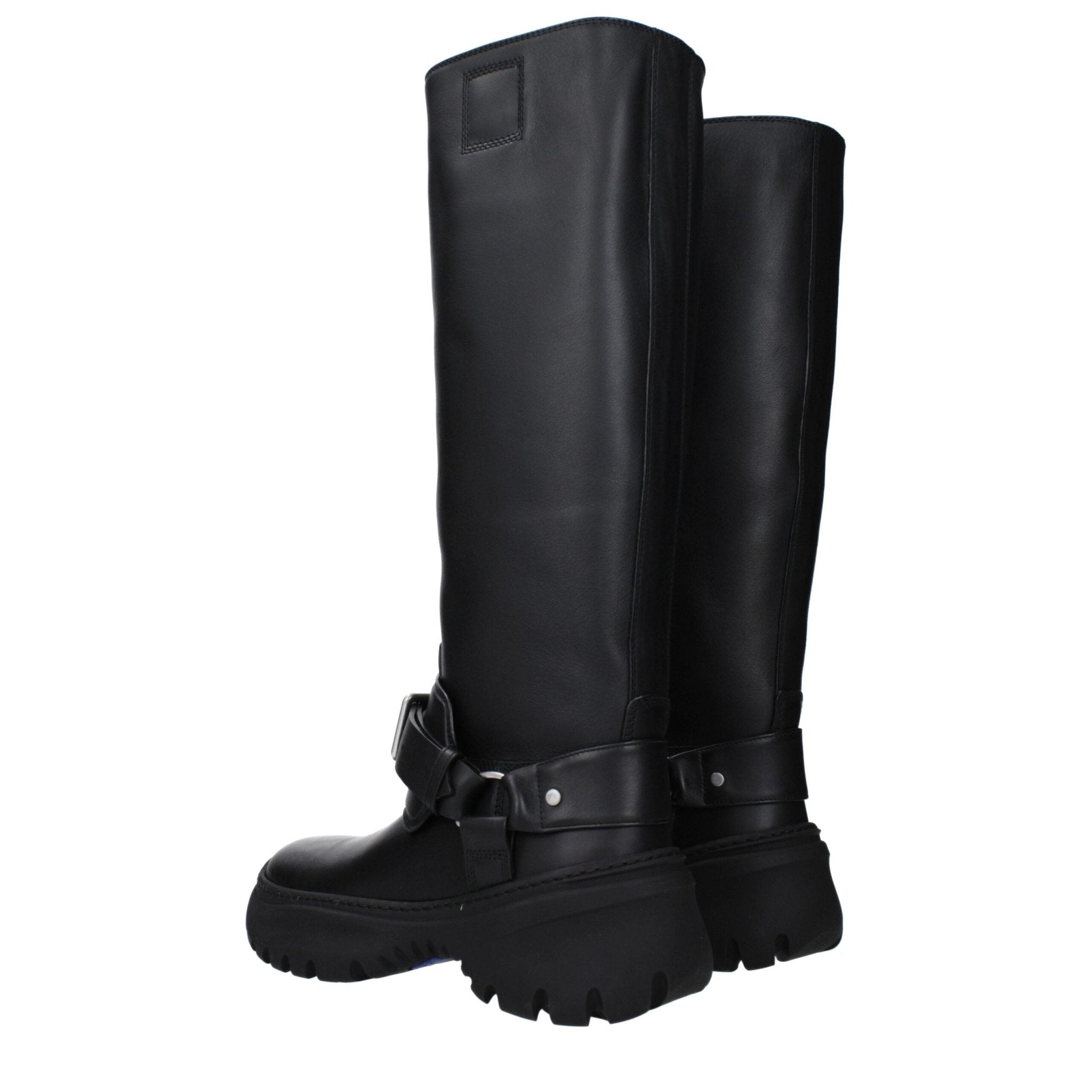 Black Leather Boots - TIZZIL