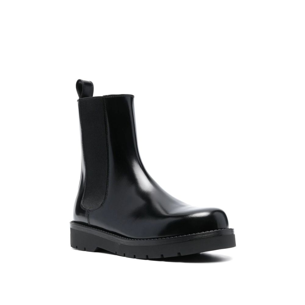 Black Leather Chelsea Boots - TIZZIL